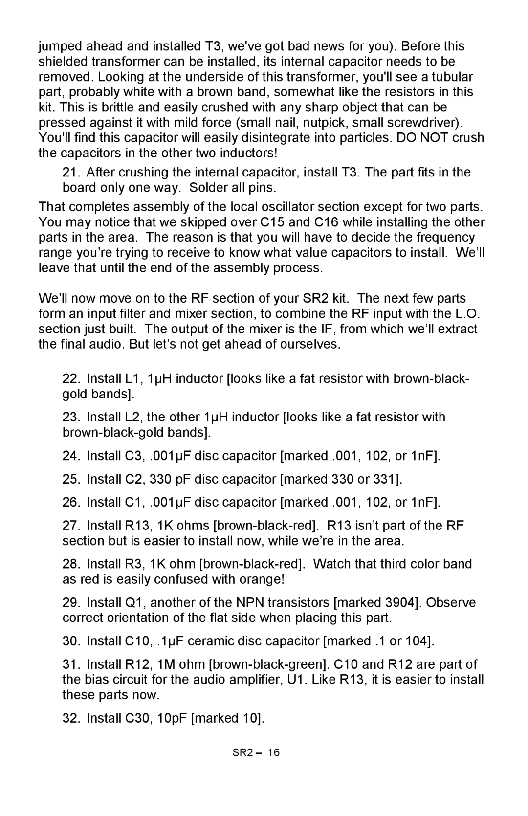 Ramsey Electronics SR2 manual 