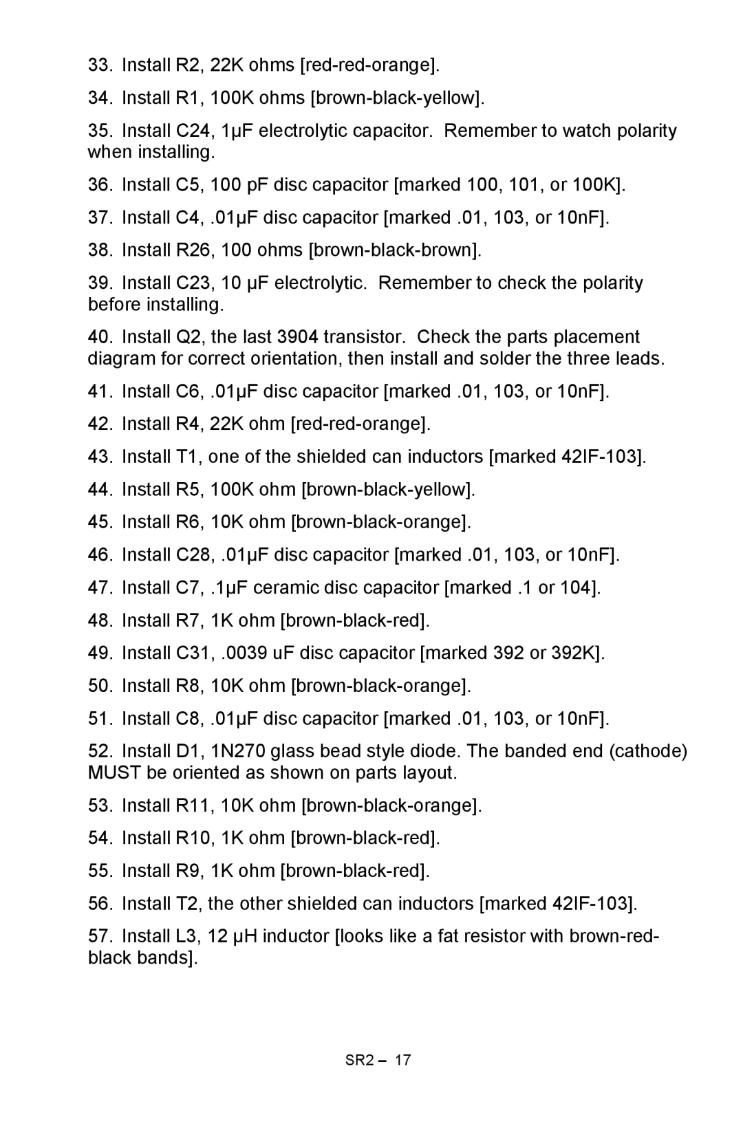 Ramsey Electronics SR2 manual 