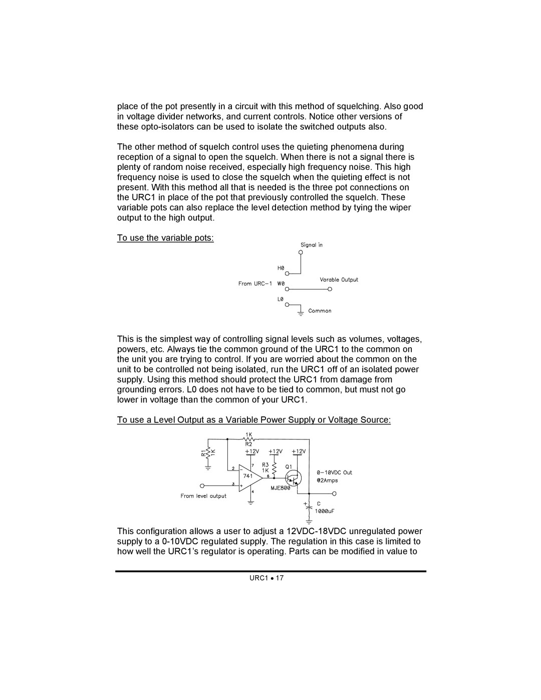 Ramsey Electronics URC1 manual 