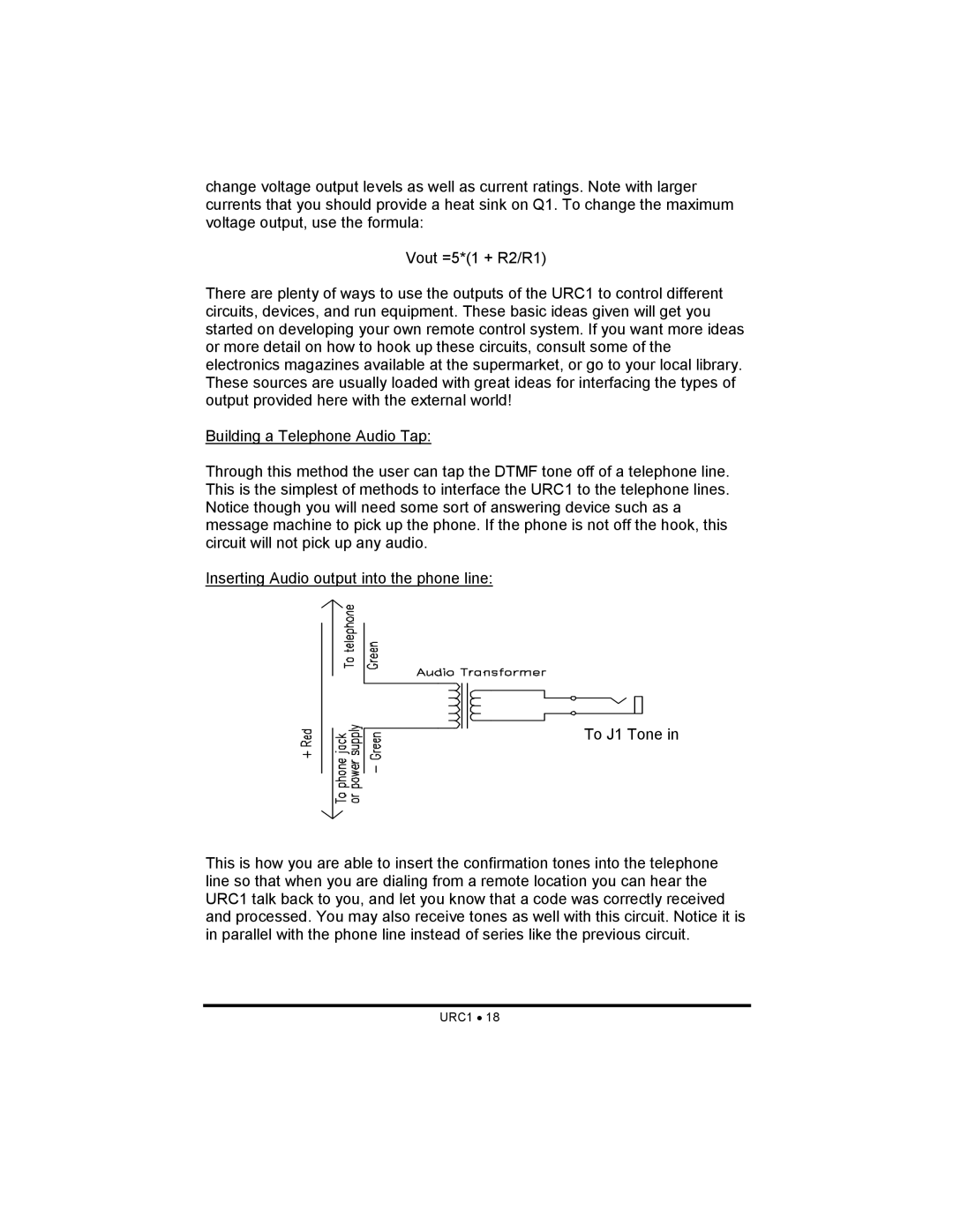 Ramsey Electronics URC1 manual 