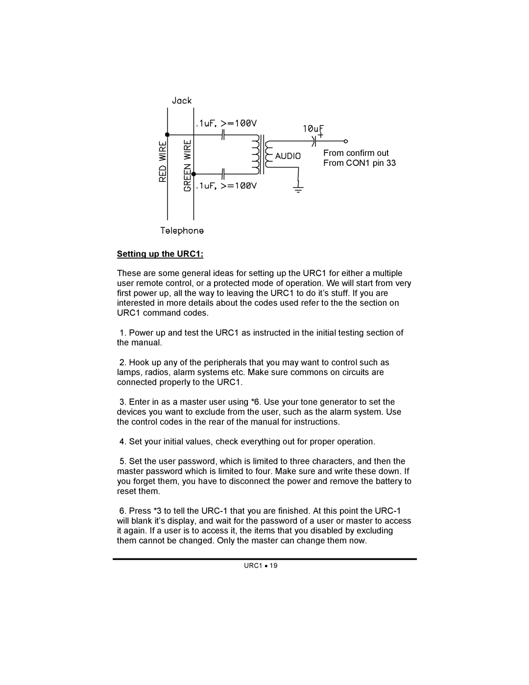 Ramsey Electronics manual Setting up the URC1 