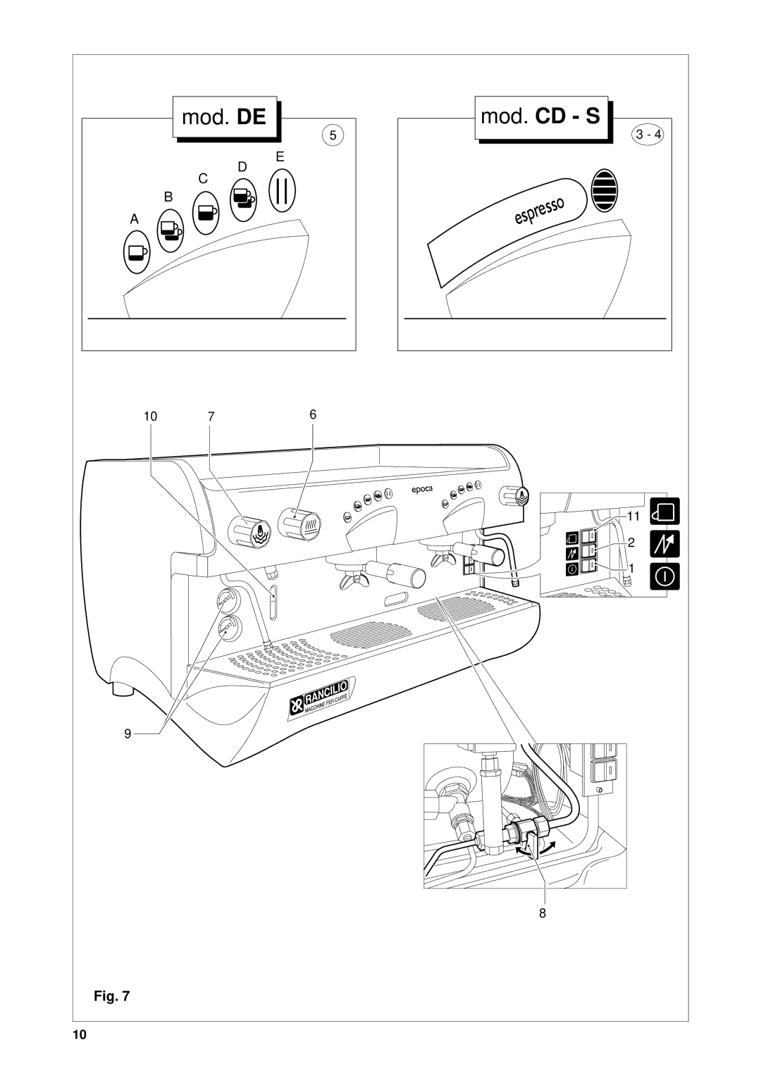 Rancilio epoca manual Mod. CD S 