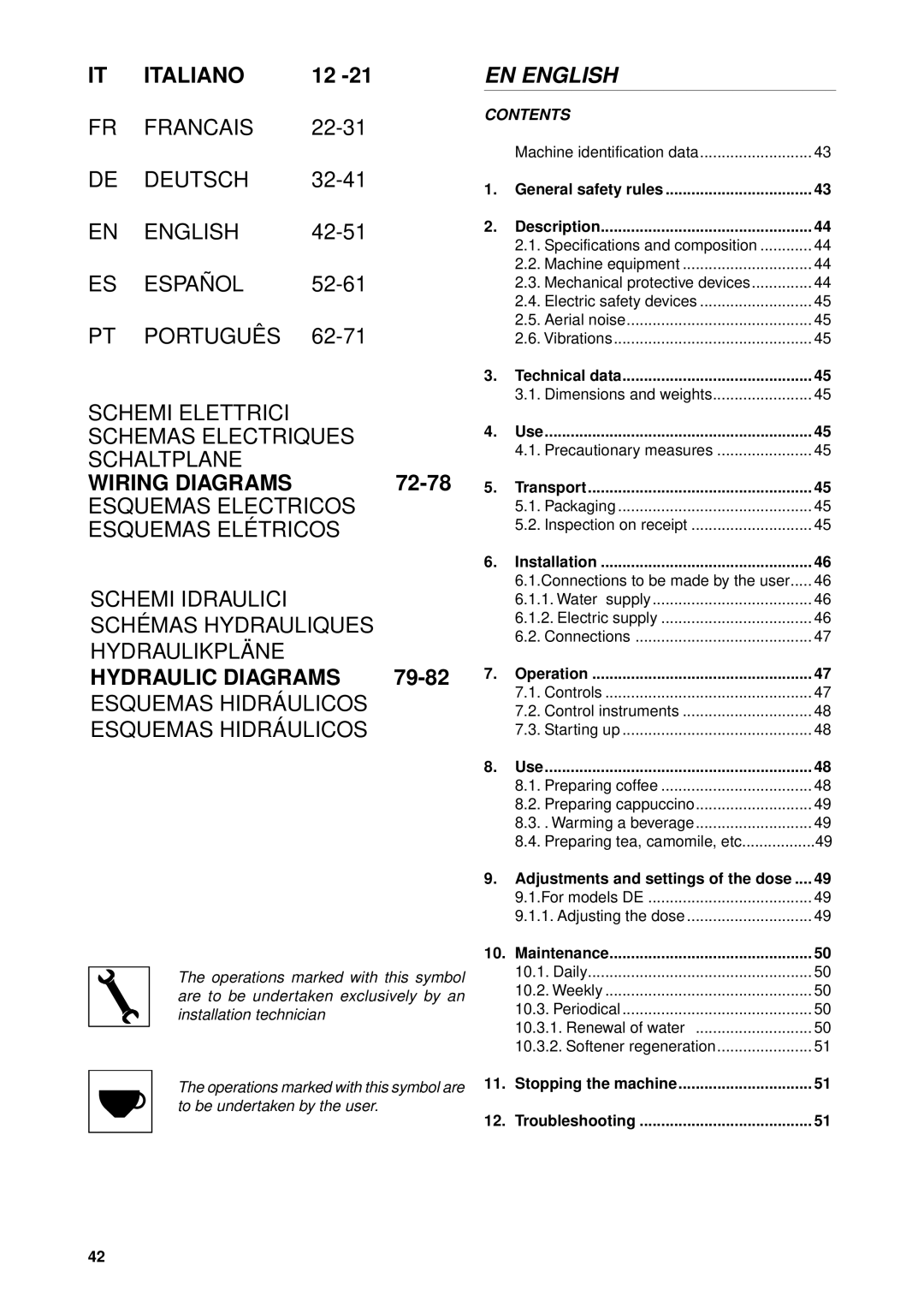 Rancilio epoca manual EN English 