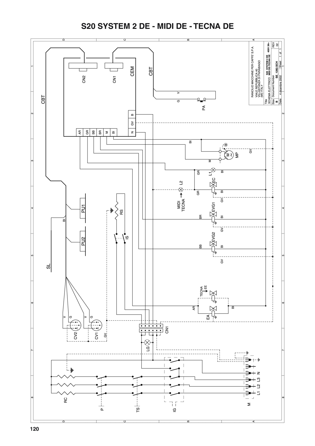 Rancilio manual S20 SYSTEM 2 DE - MIDI DE - TECNA DE 