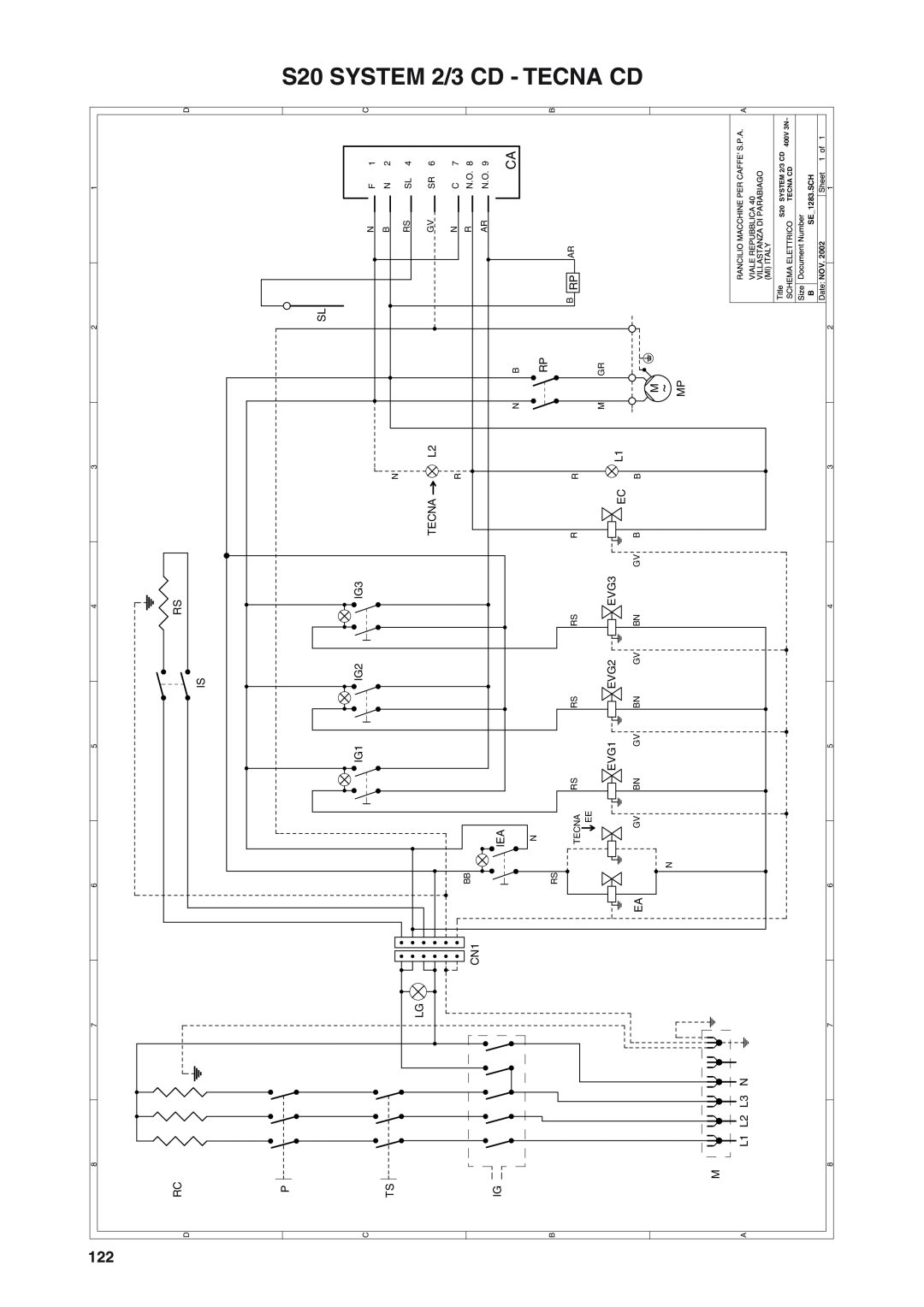 Rancilio manual System, S20 SYSTEM 2/3 CD, 400V 3N~, Tecna Cd 