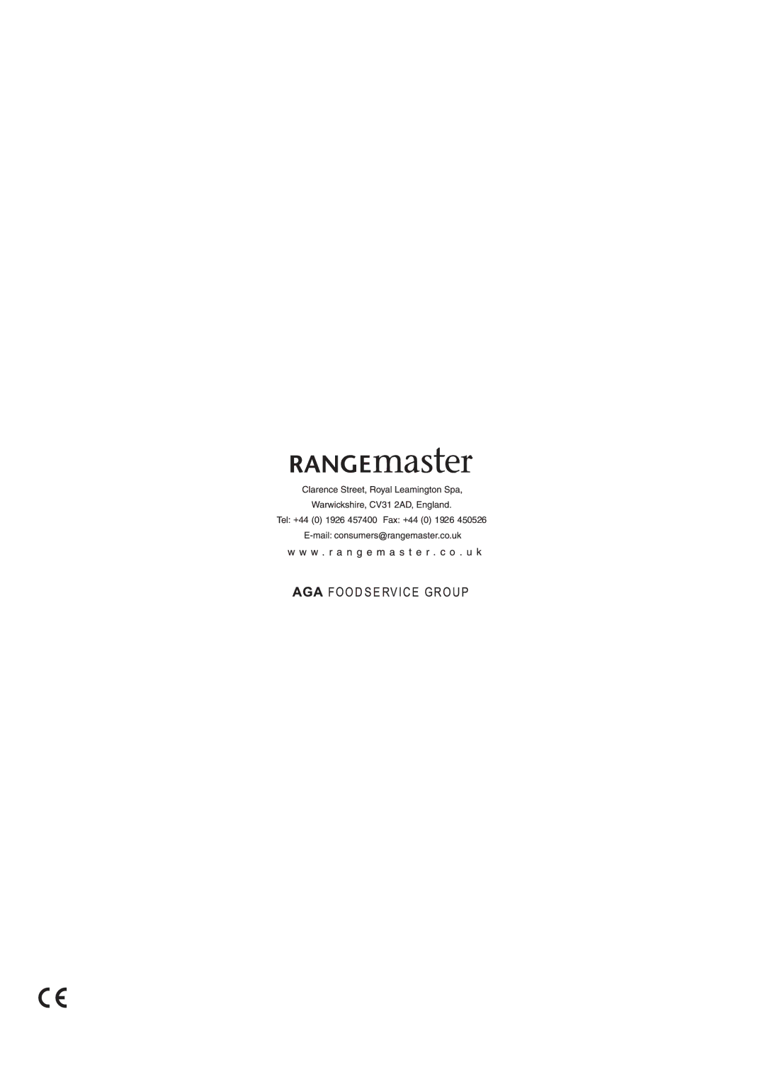 Rangemaster 110 GAS FSD manual 