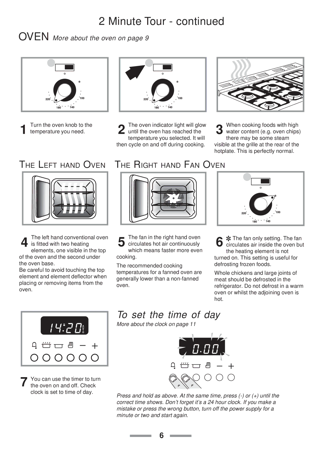 Rangemaster 110 installation instructions To set the time of day 