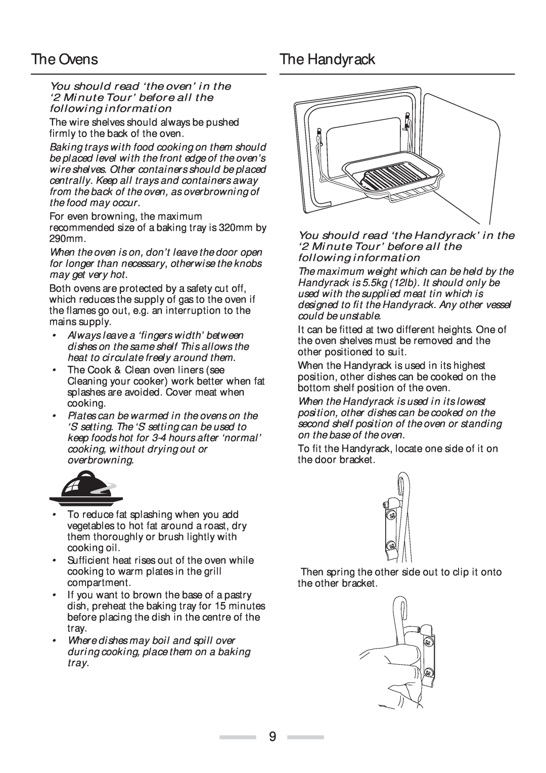 Rangemaster 110 installation instructions The Ovens, The Handyrack 