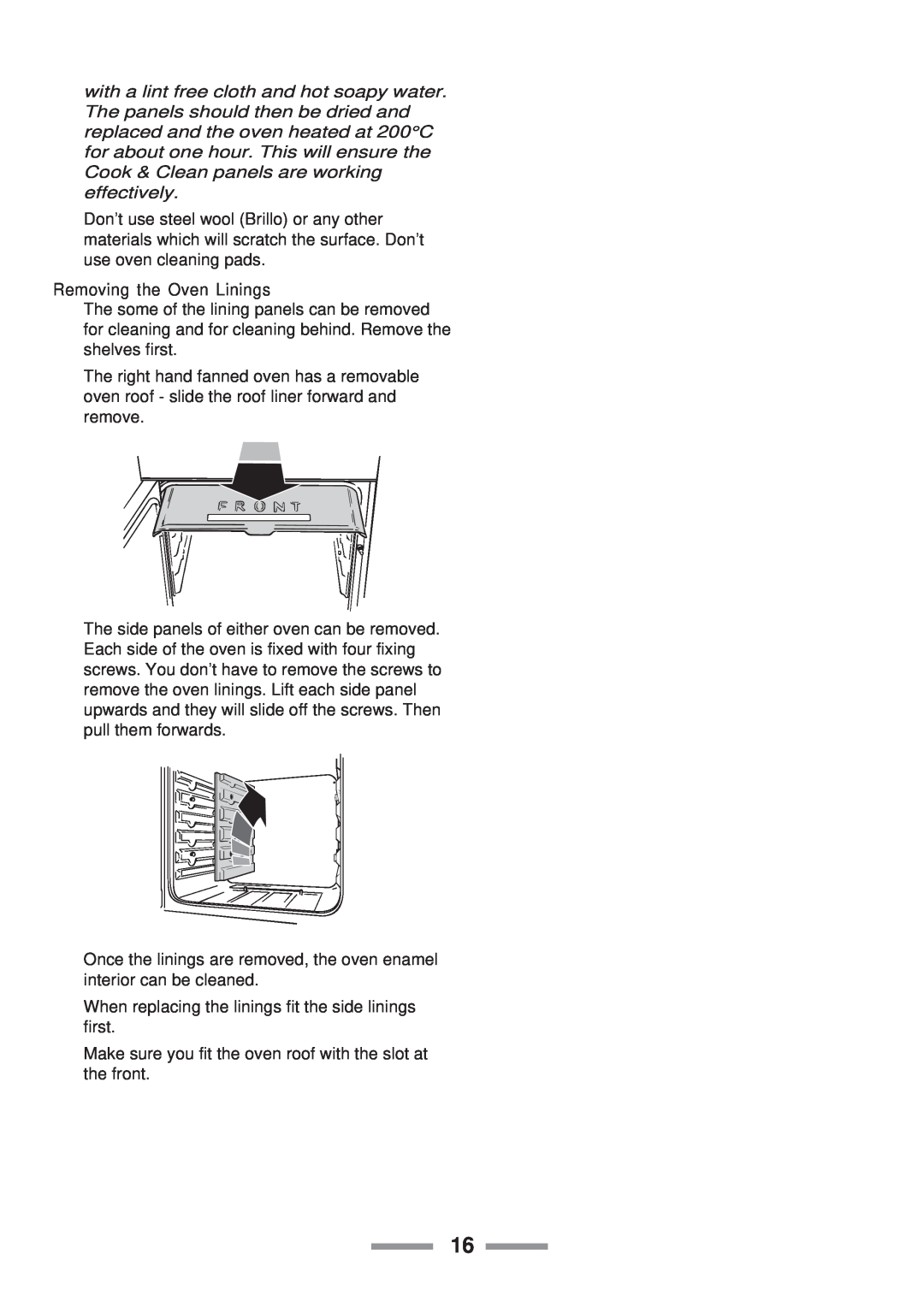 Rangemaster 110 installation instructions Removing the Oven Linings 