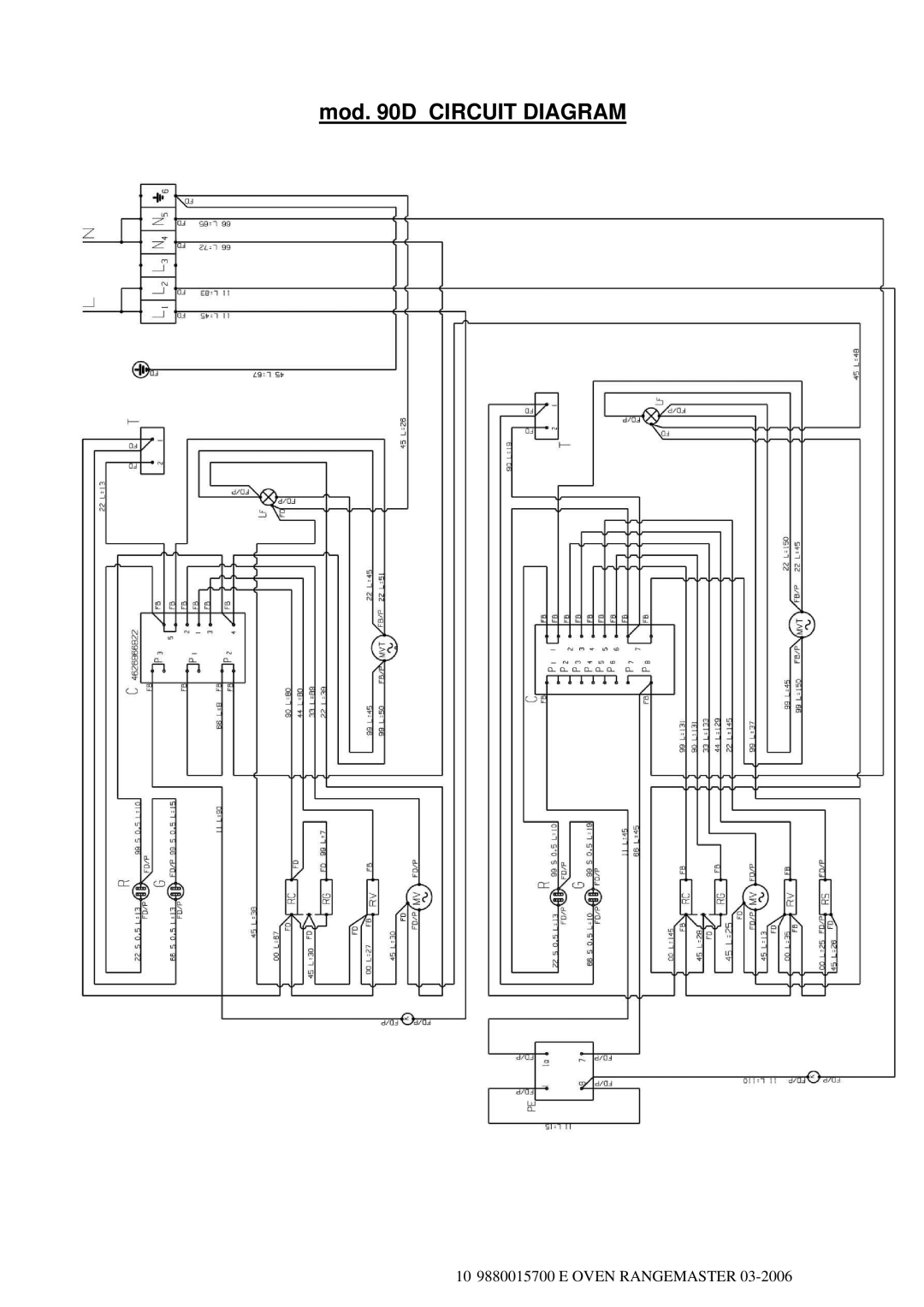 Rangemaster 60S manual Mod D Circuit Diagram 