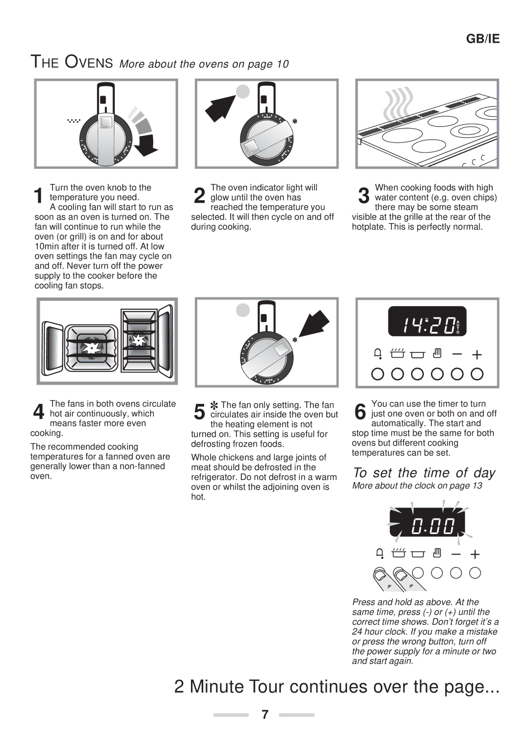 Rangemaster 90 Ceramic installation instructions To set the time of day 