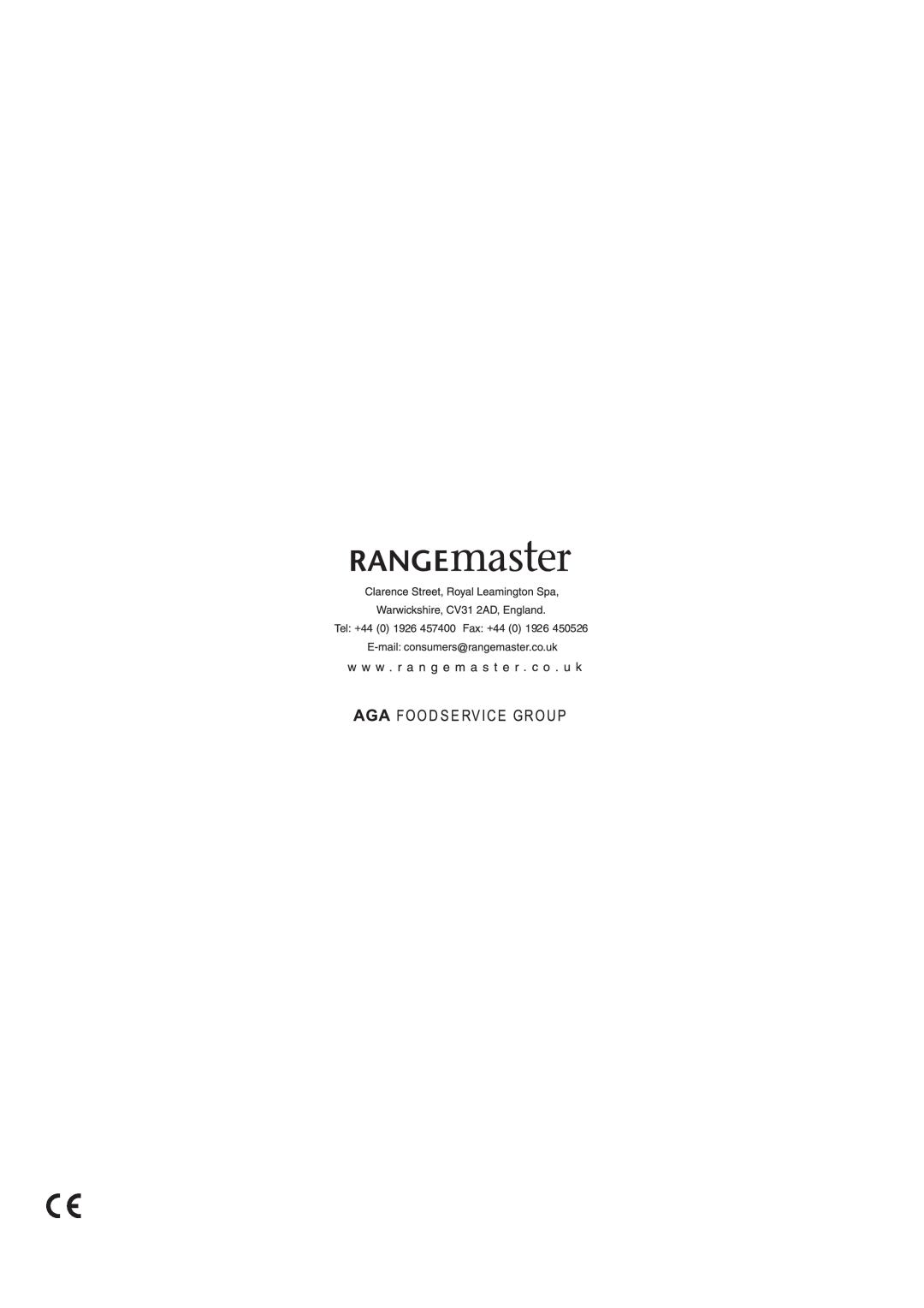 Rangemaster 90 Gas manual 