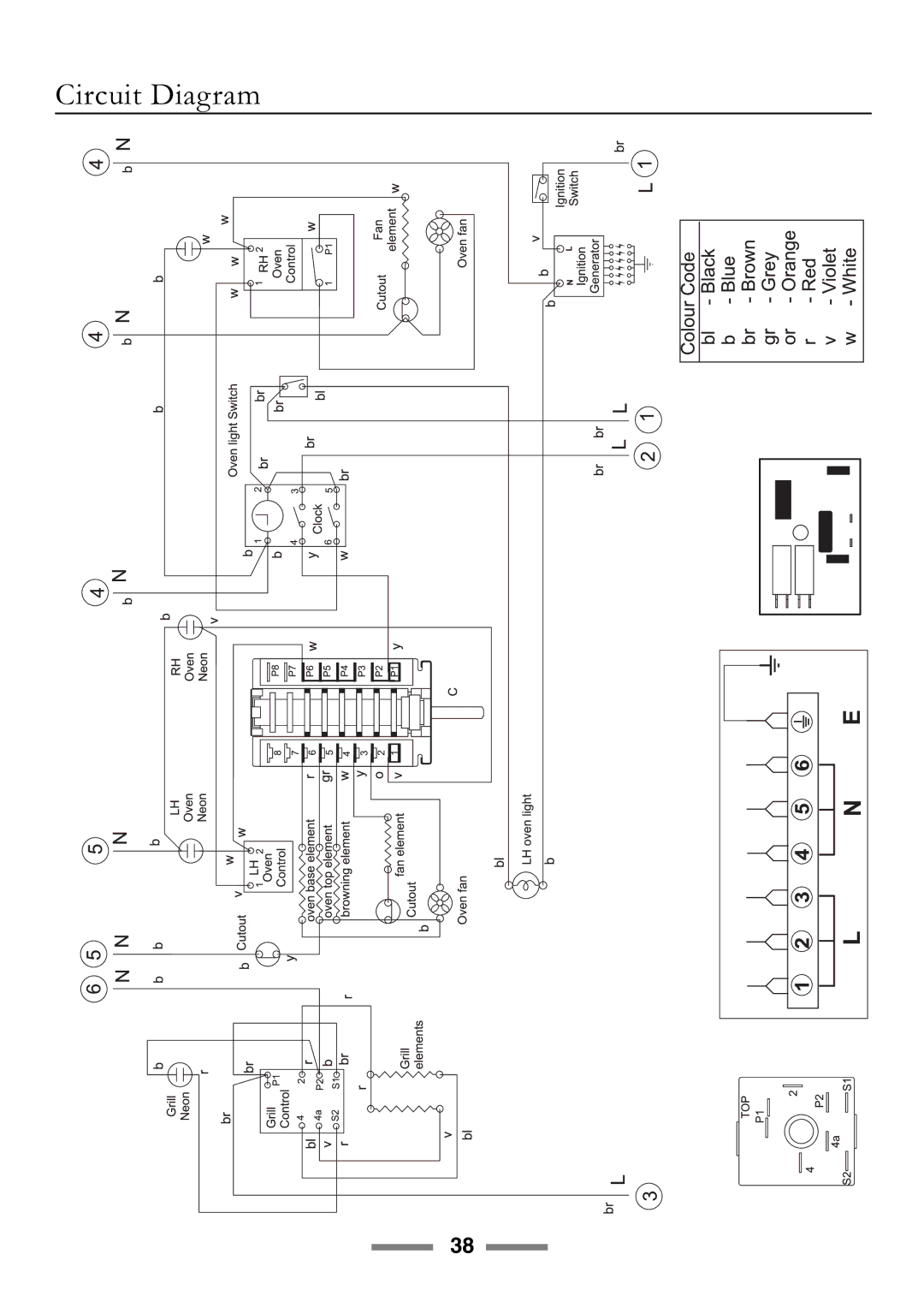 Rangemaster 90 manual Circuit Diagram 