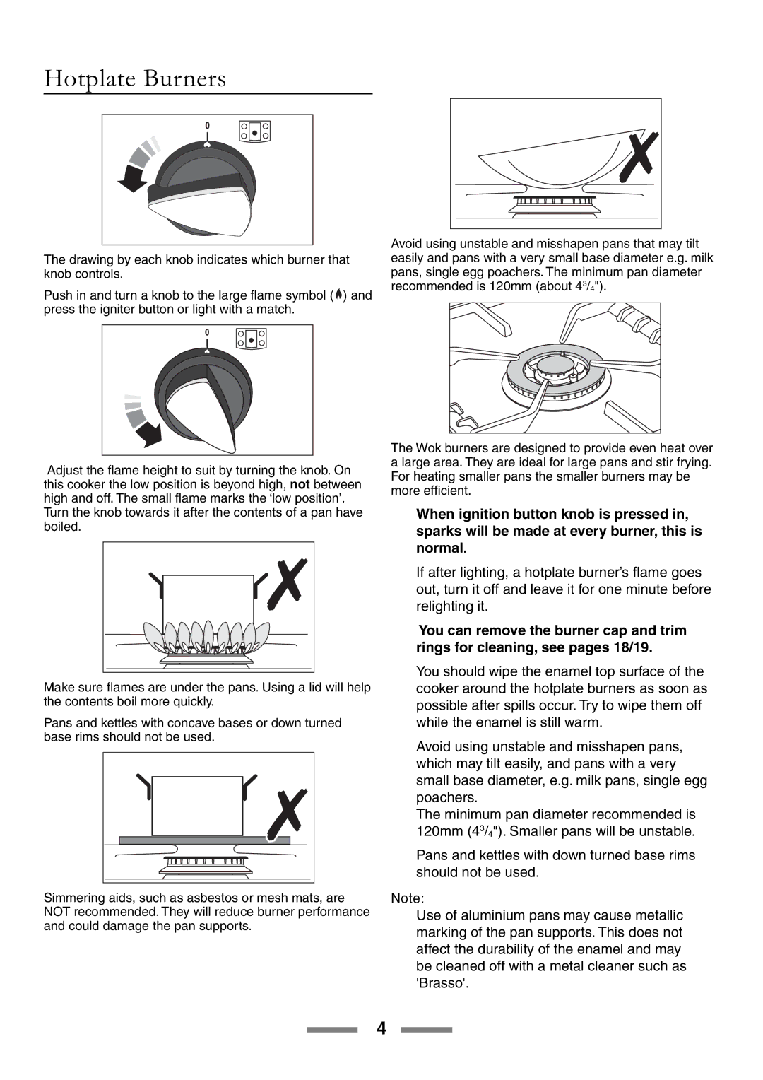 Rangemaster 90 manual Hotplate Burners 