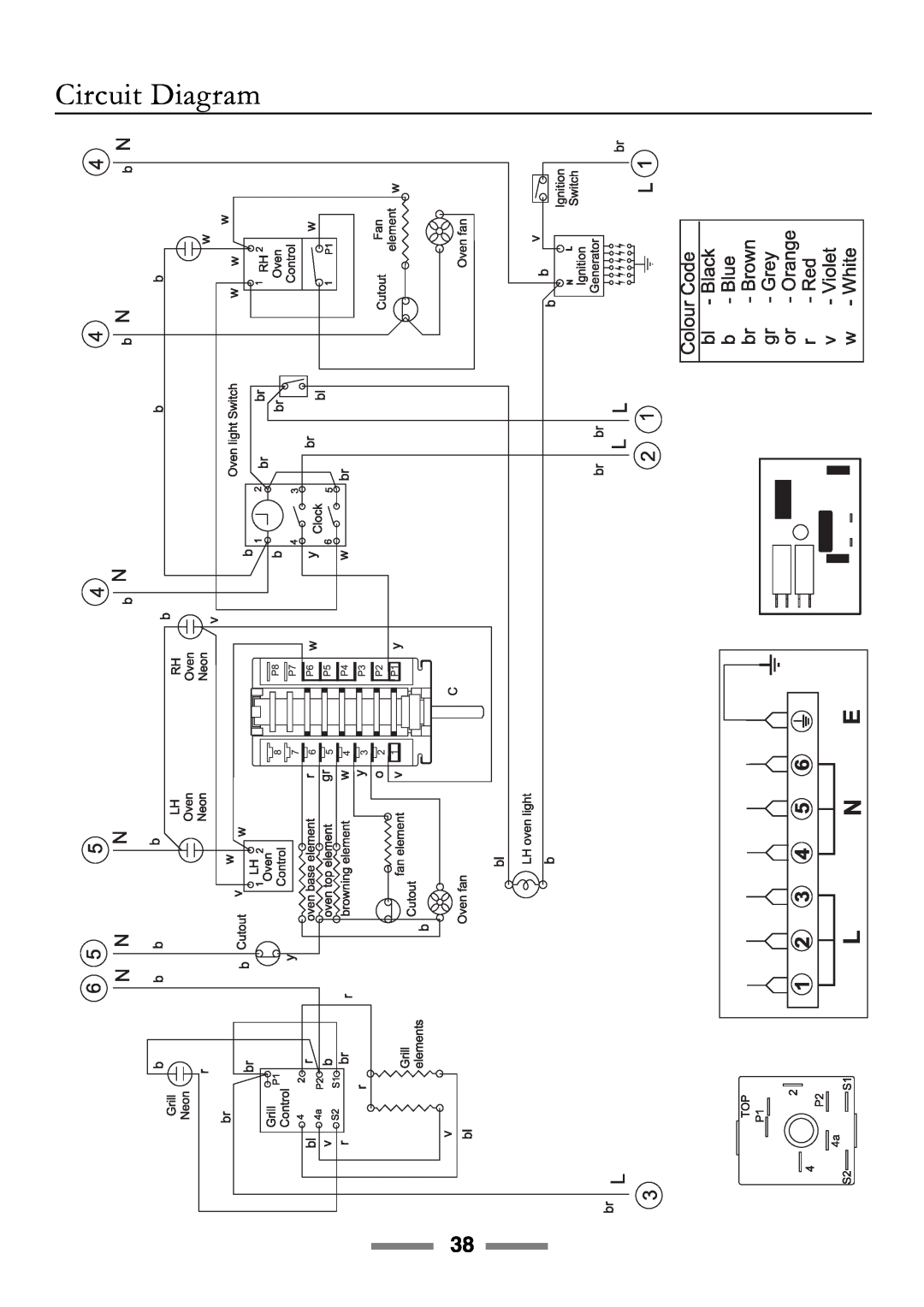 Rangemaster 90 manual Circuit Diagram 