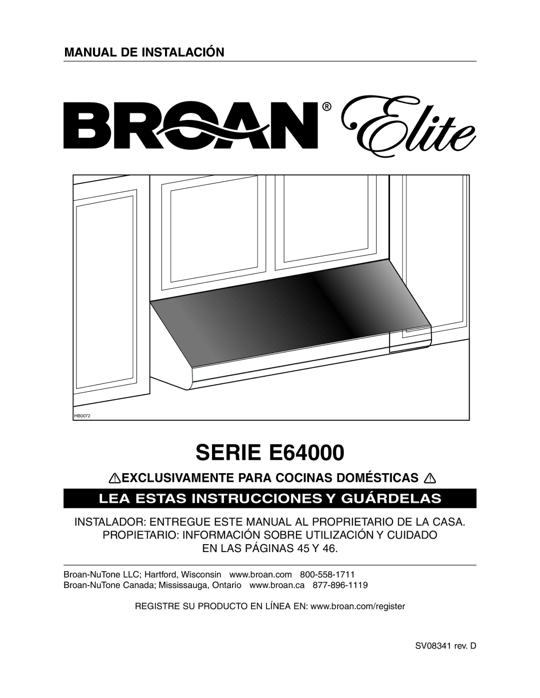 Rangemaster E6448SS, E64000 installation instructions Manual DE Instalación, Exclusivamente Para Cocinas Domésticas 