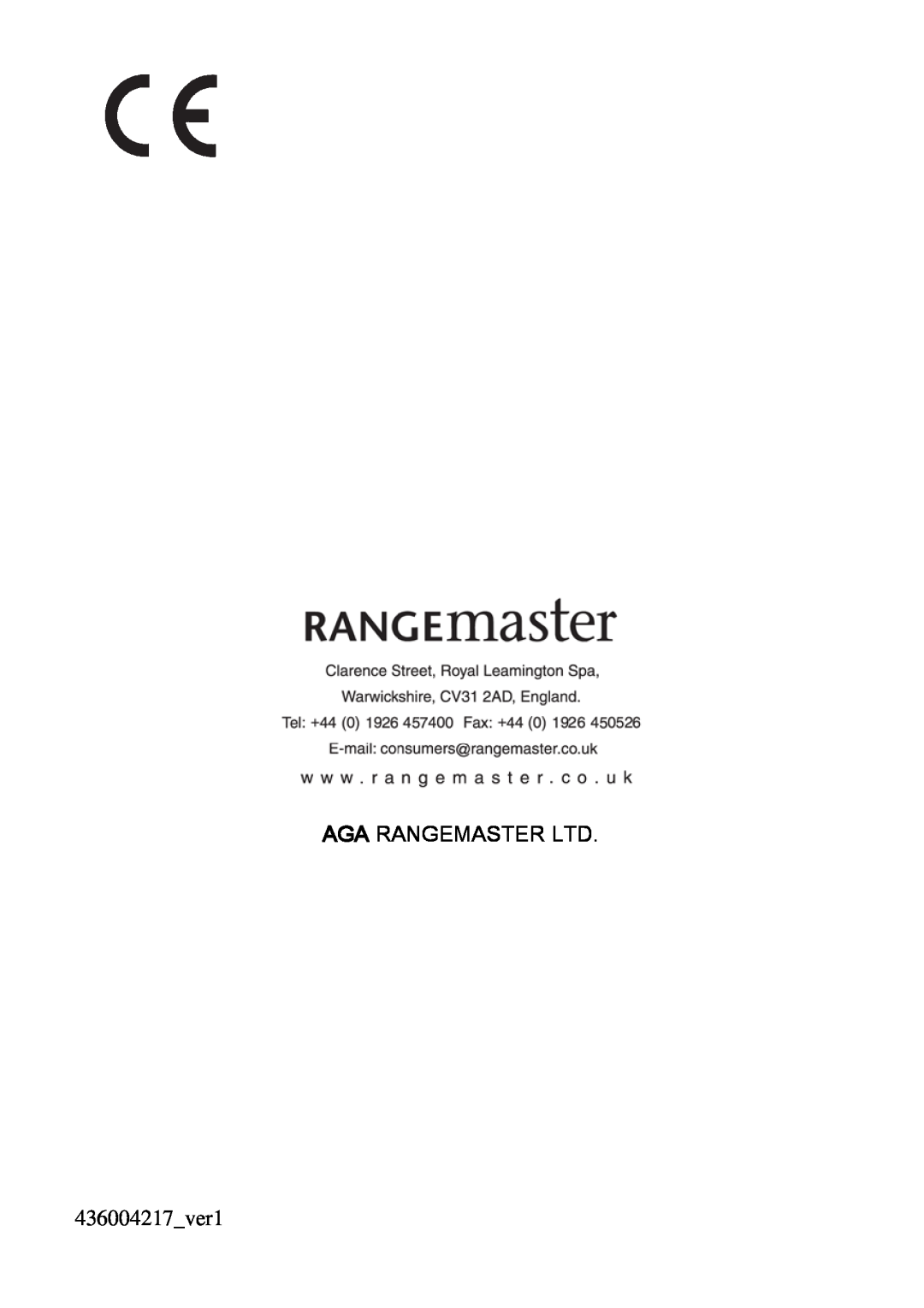 Rangemaster GLX490 RM manual 436004217ver1 