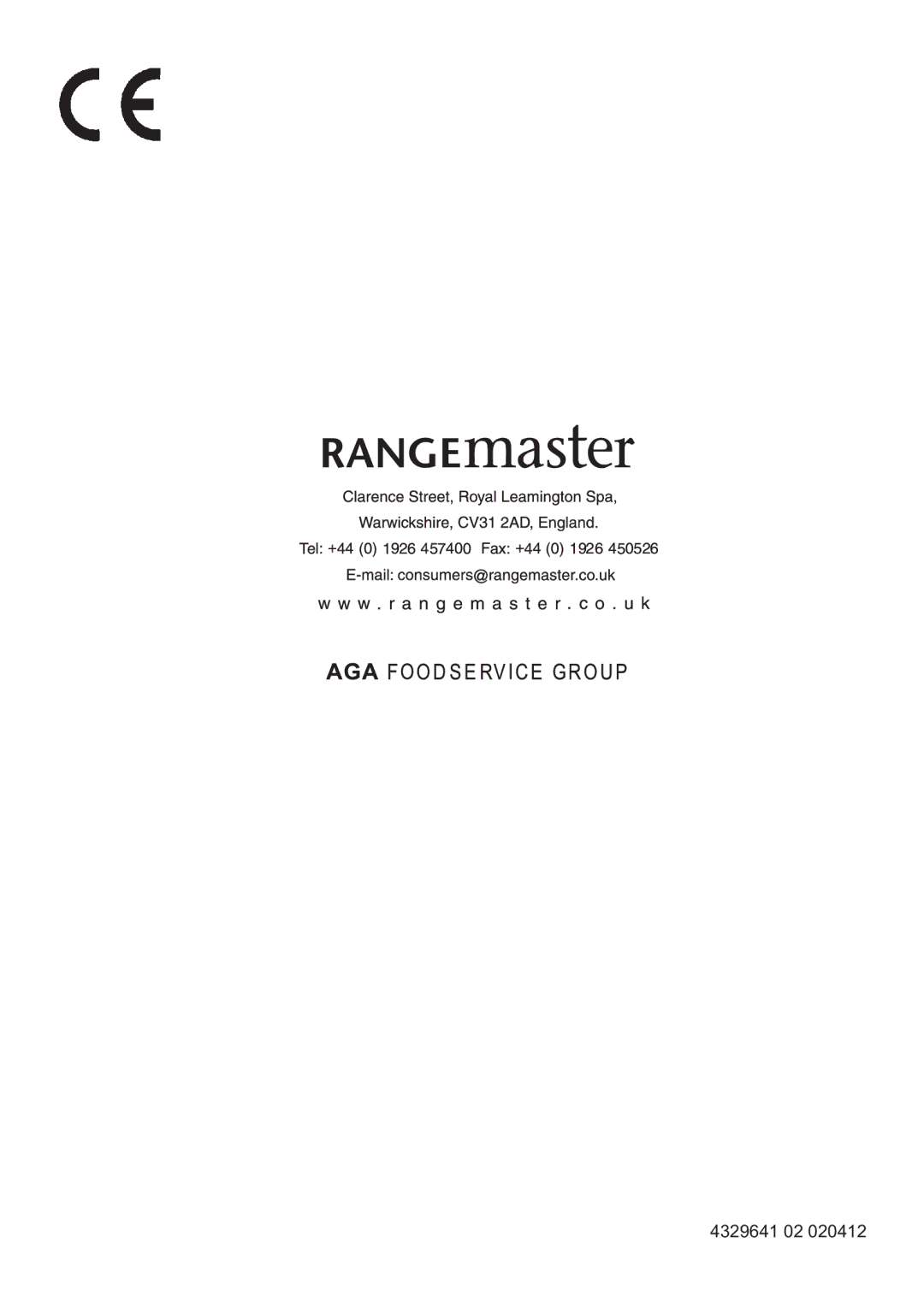 Rangemaster LEIHDC60SC, LEIHDC120BB, LEIHDC60BB, CLAHDC120BC, LEIHDC60BC, CLAHDC60BB, CLAHDC90BC, CLAHDC90BB 4329641 02 