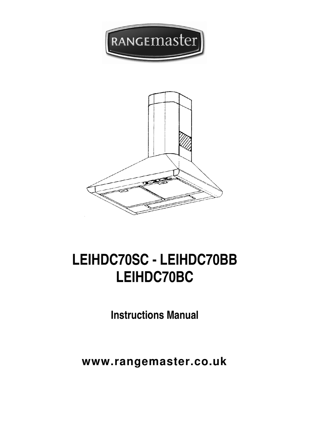 Rangemaster manual LEIHDC70SC LEIHDC70BB LEIHDC70BC 