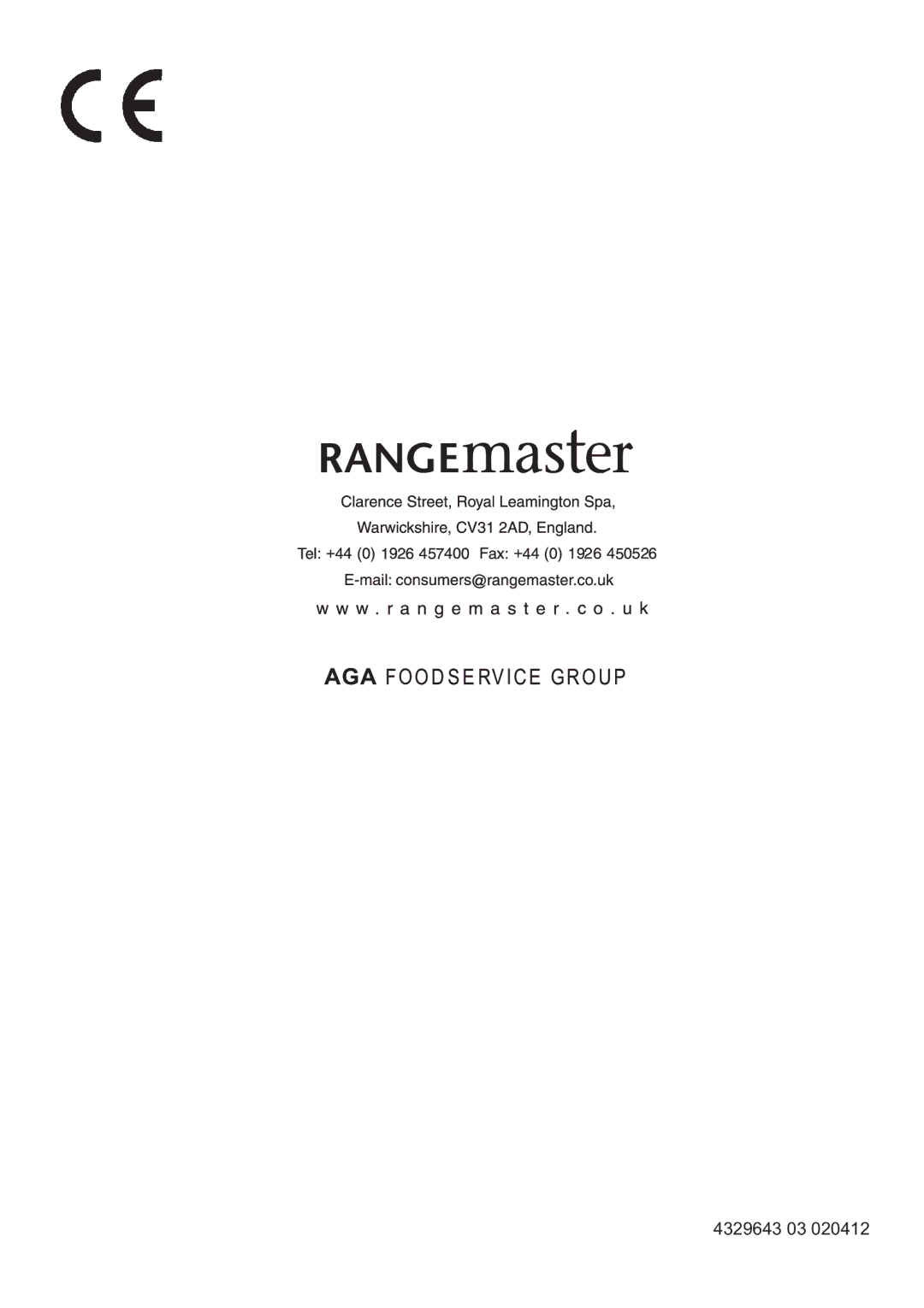 Rangemaster LEIHDS120SC installation instructions 4329643 03 