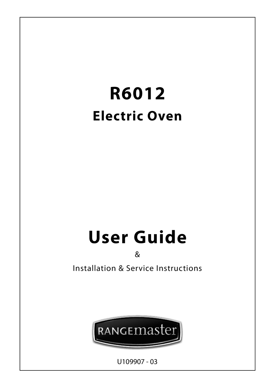 Rangemaster R6012 manual 