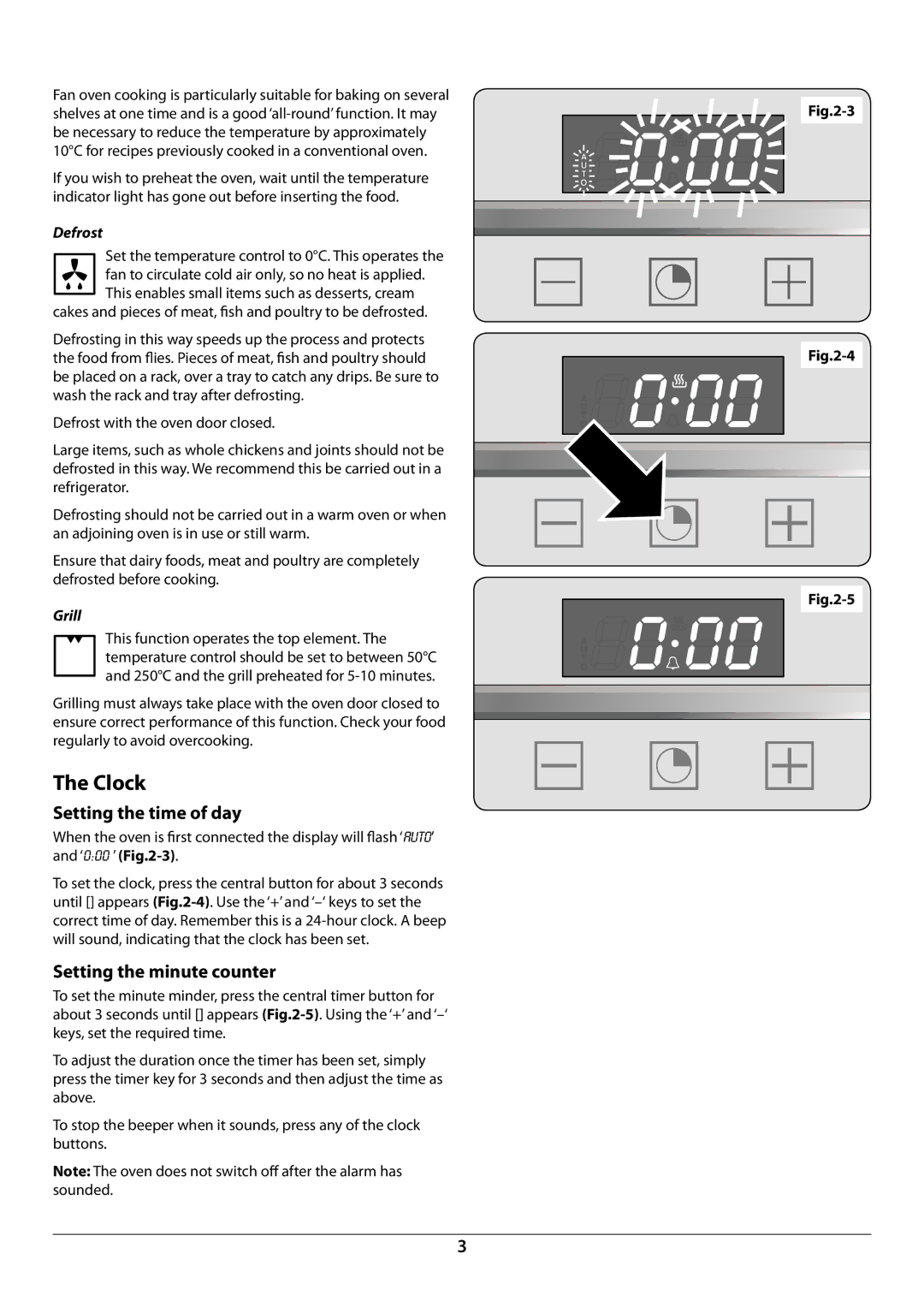 Rangemaster R604 manual Clock, Setting the time of day, Setting the minute counter 