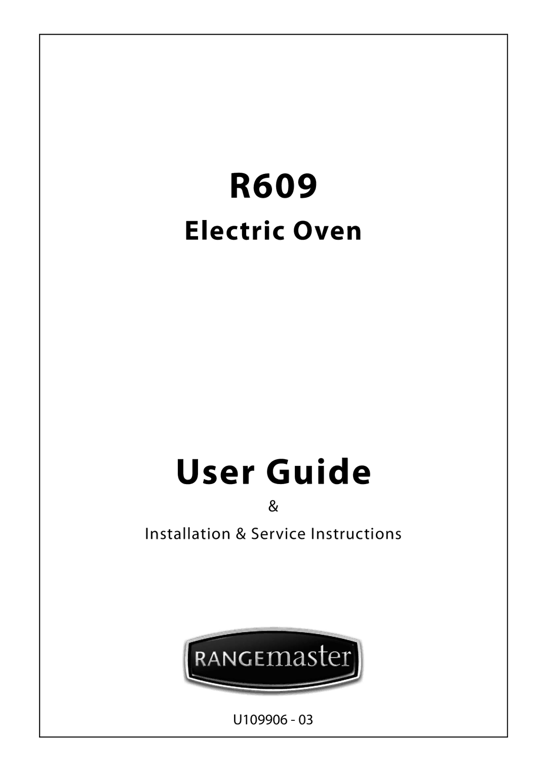 Rangemaster R609 manual 