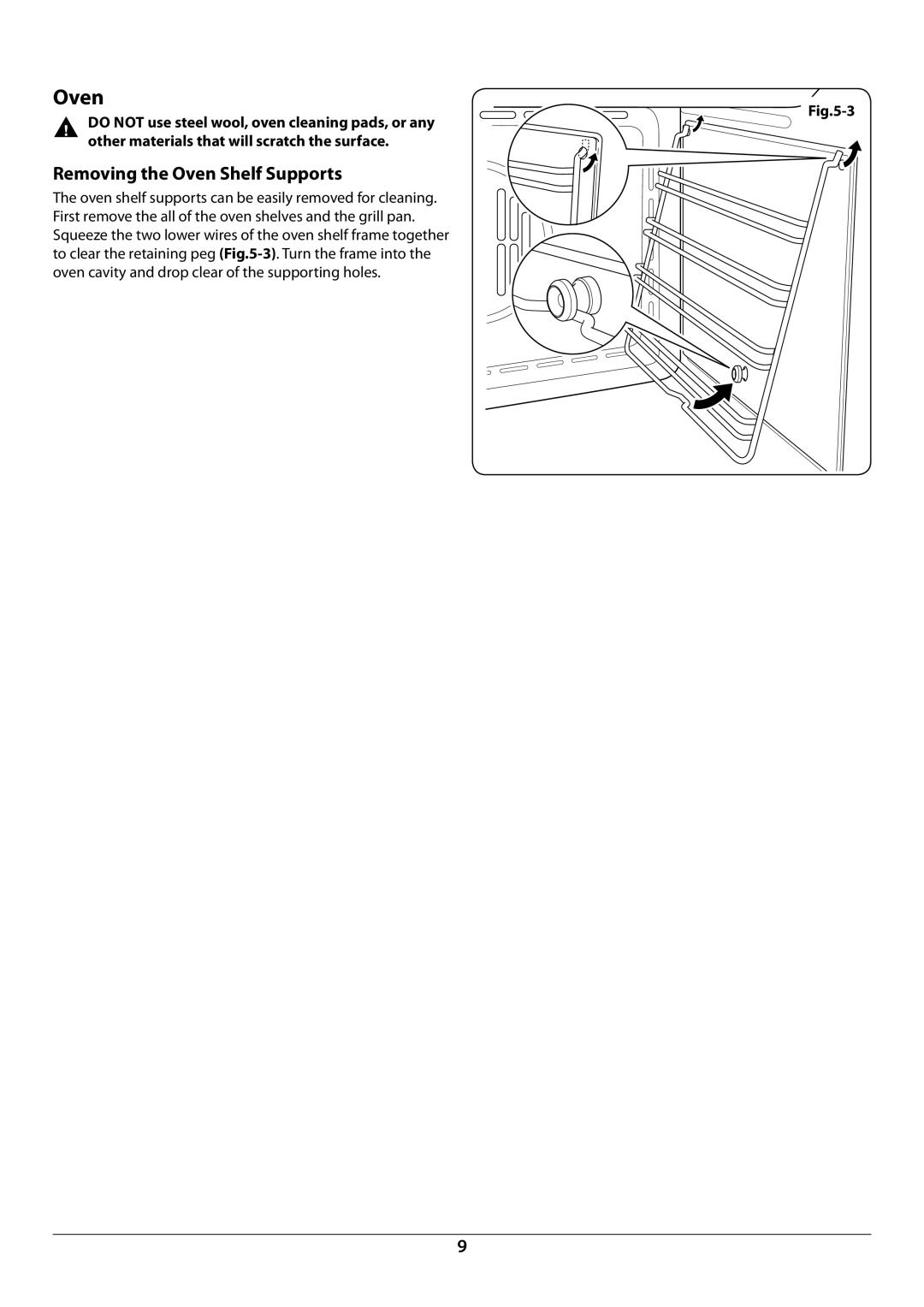 Rangemaster R609 manual Removing the Oven Shelf Supports 