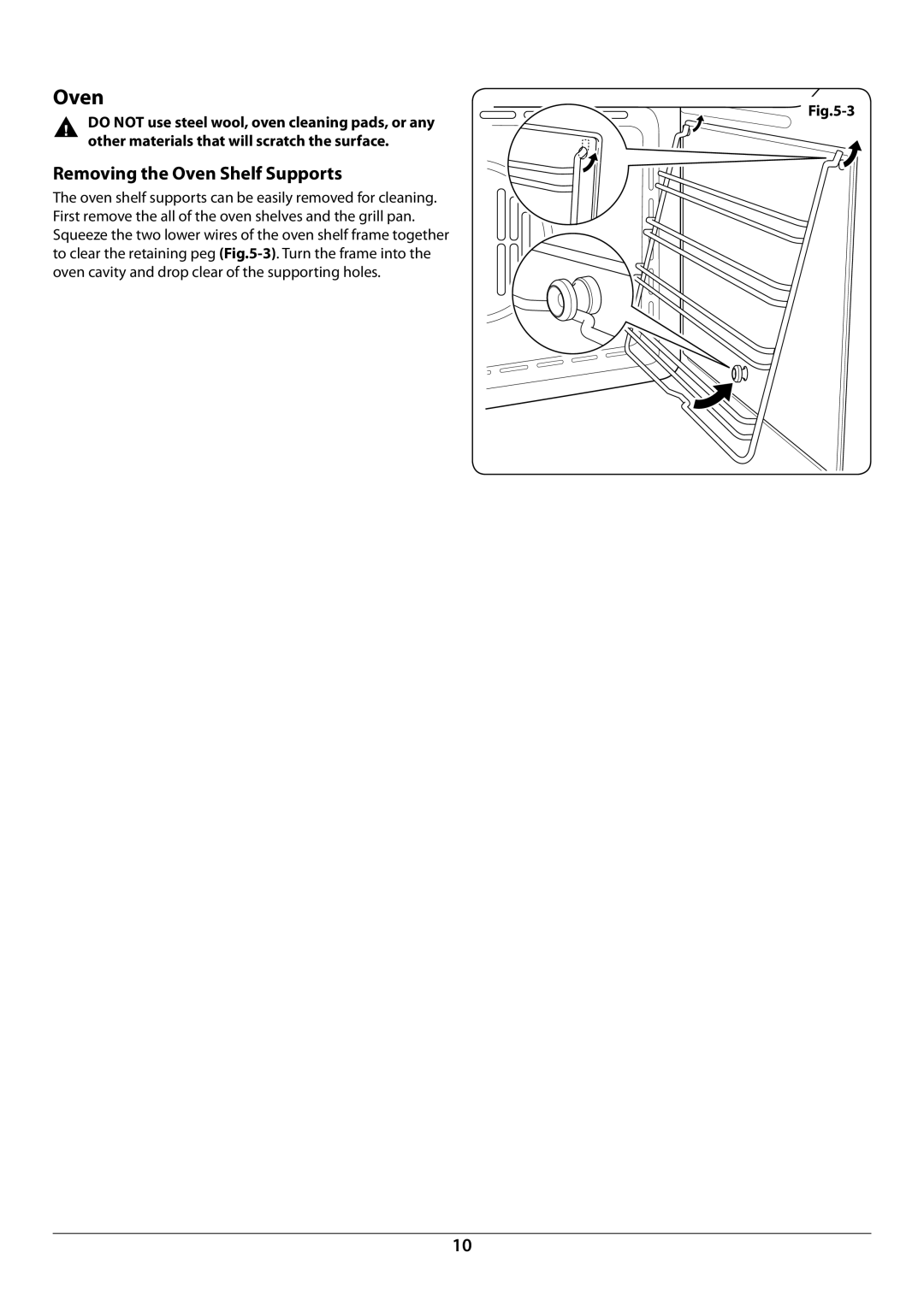 Rangemaster R9049 manual Removing the Oven Shelf Supports 