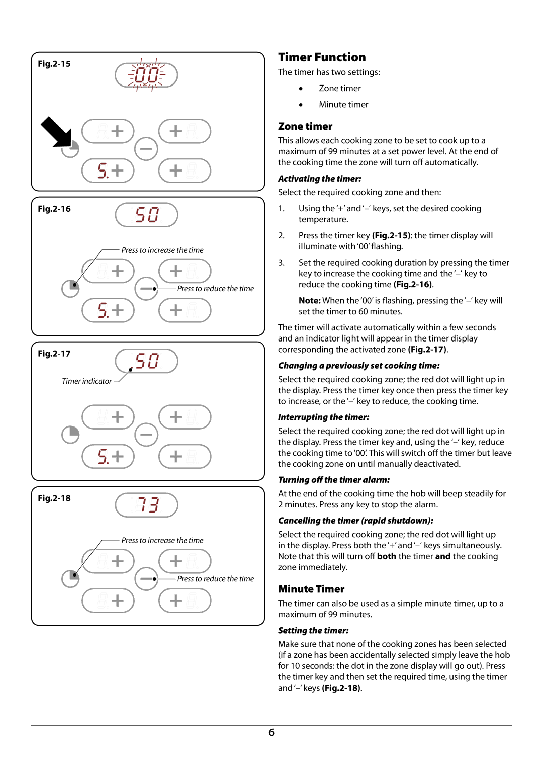 Rangemaster RC60SS manual Timer Function 