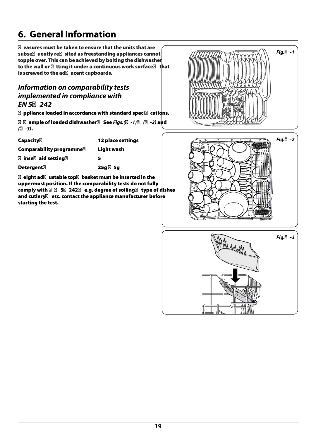 Rangemaster RDW6012FI manual General Information 