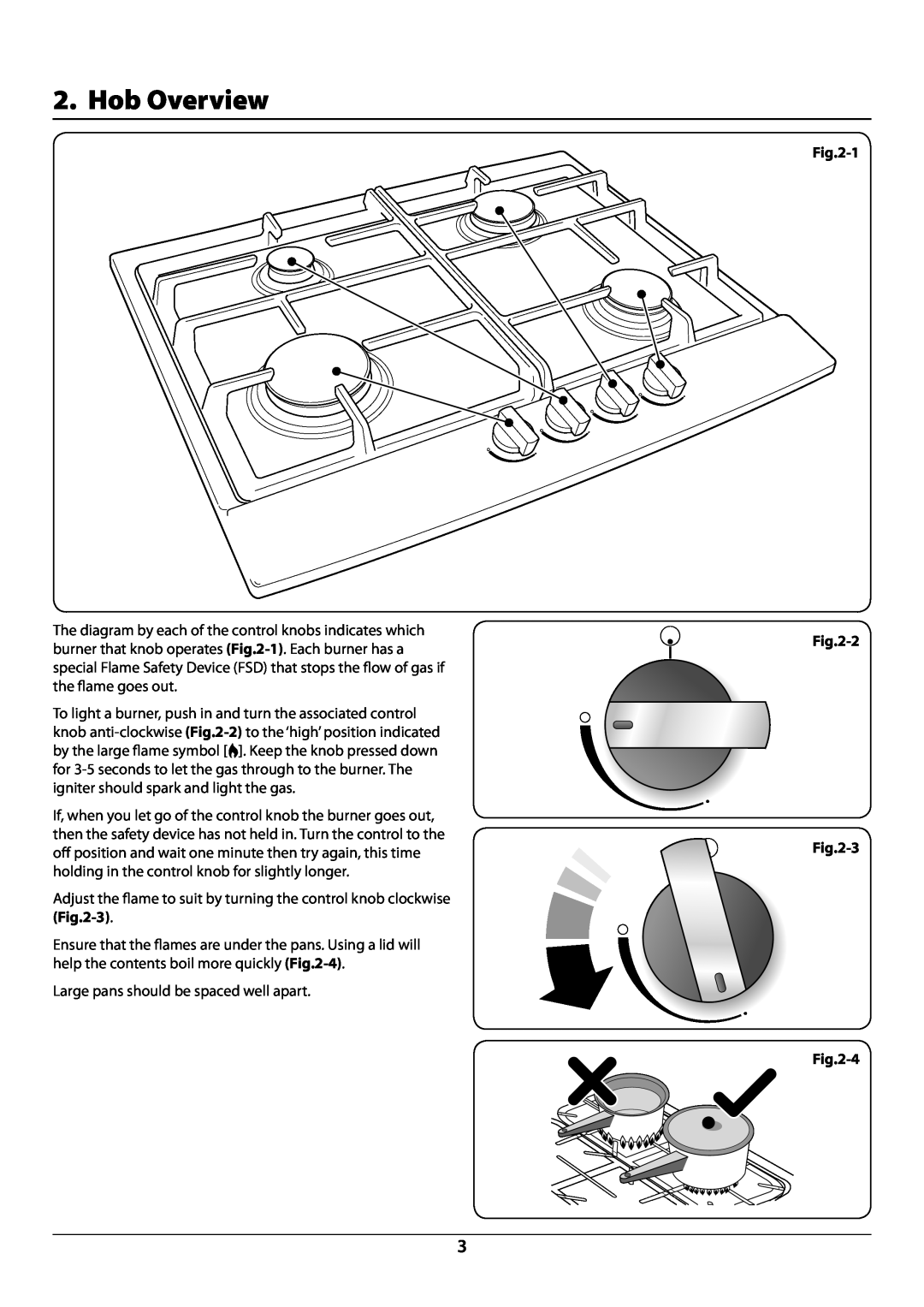 Rangemaster manual Hob Overview, DocNo.021-0001 - Overview RG60 gas 