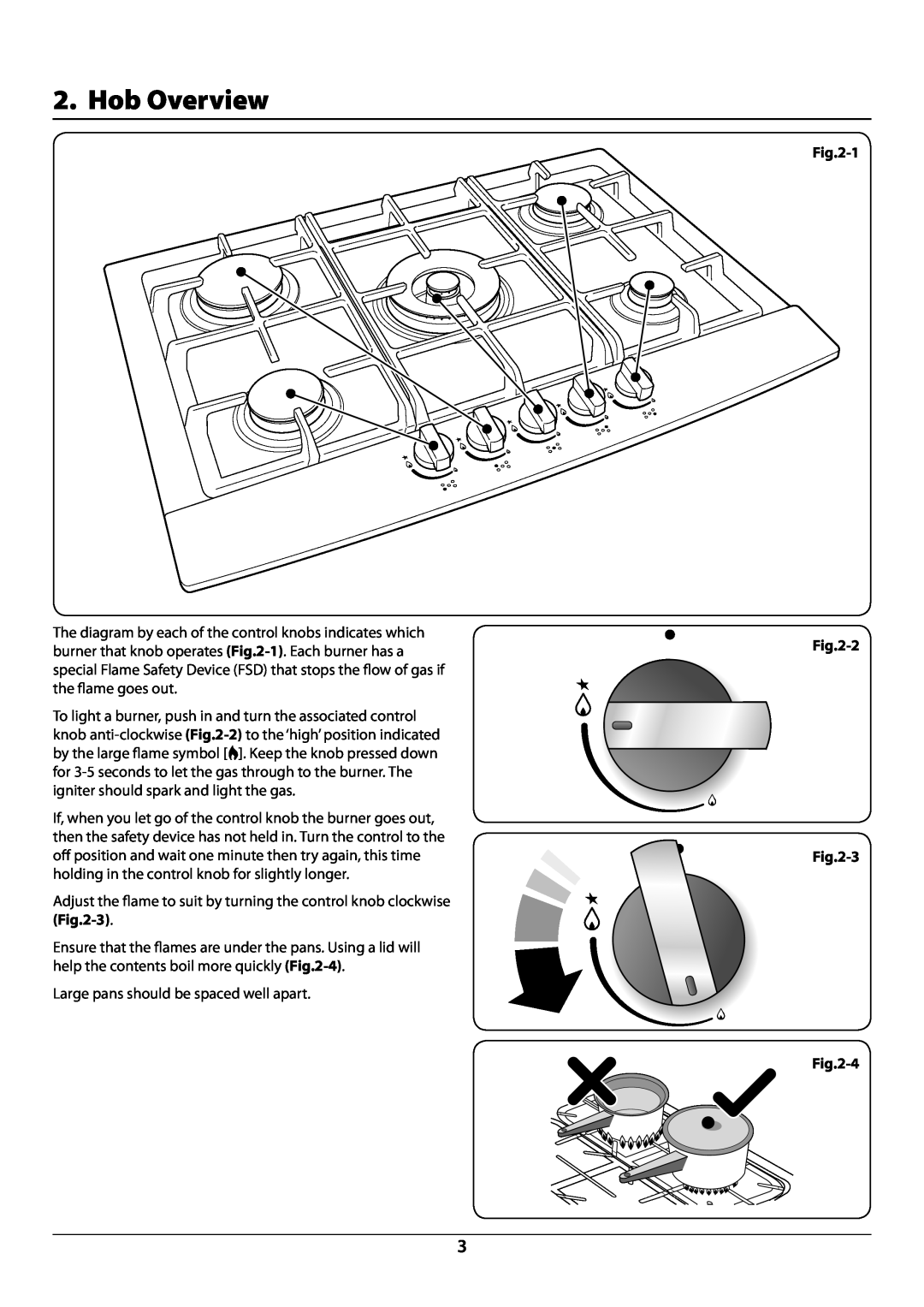 Rangemaster manual Hob Overview, DocNo.021-0002- Overview RG70 gas 