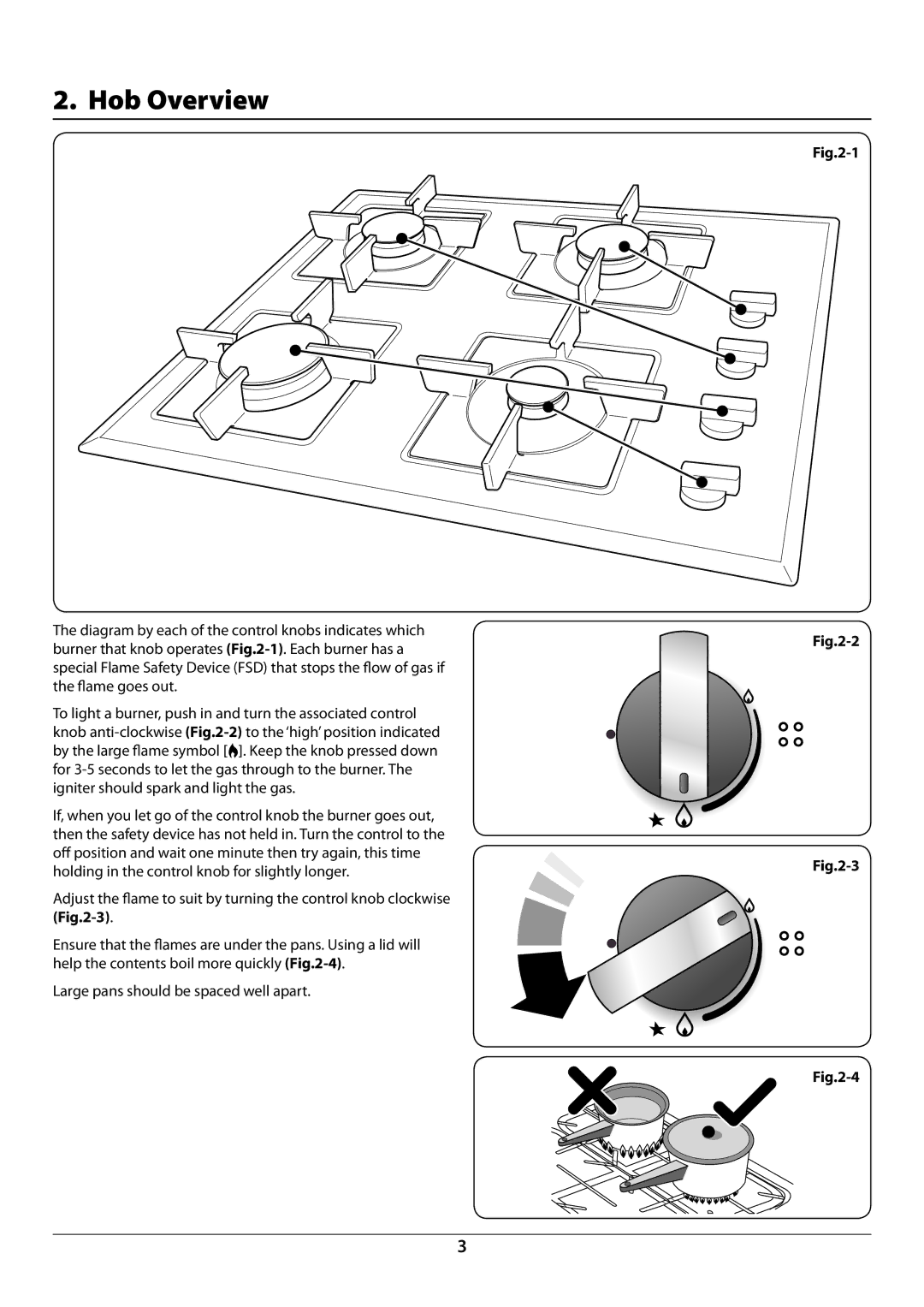 Rangemaster manual Hob Overview, DocNo.021-0003 Overview RGG60 gas 