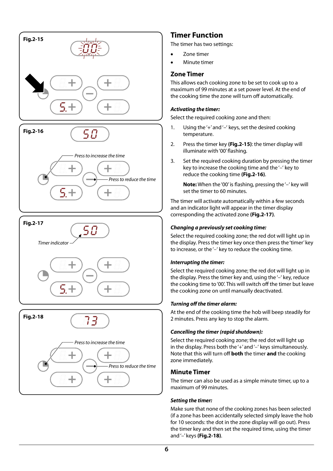 Rangemaster RI60 manual Timer Function 