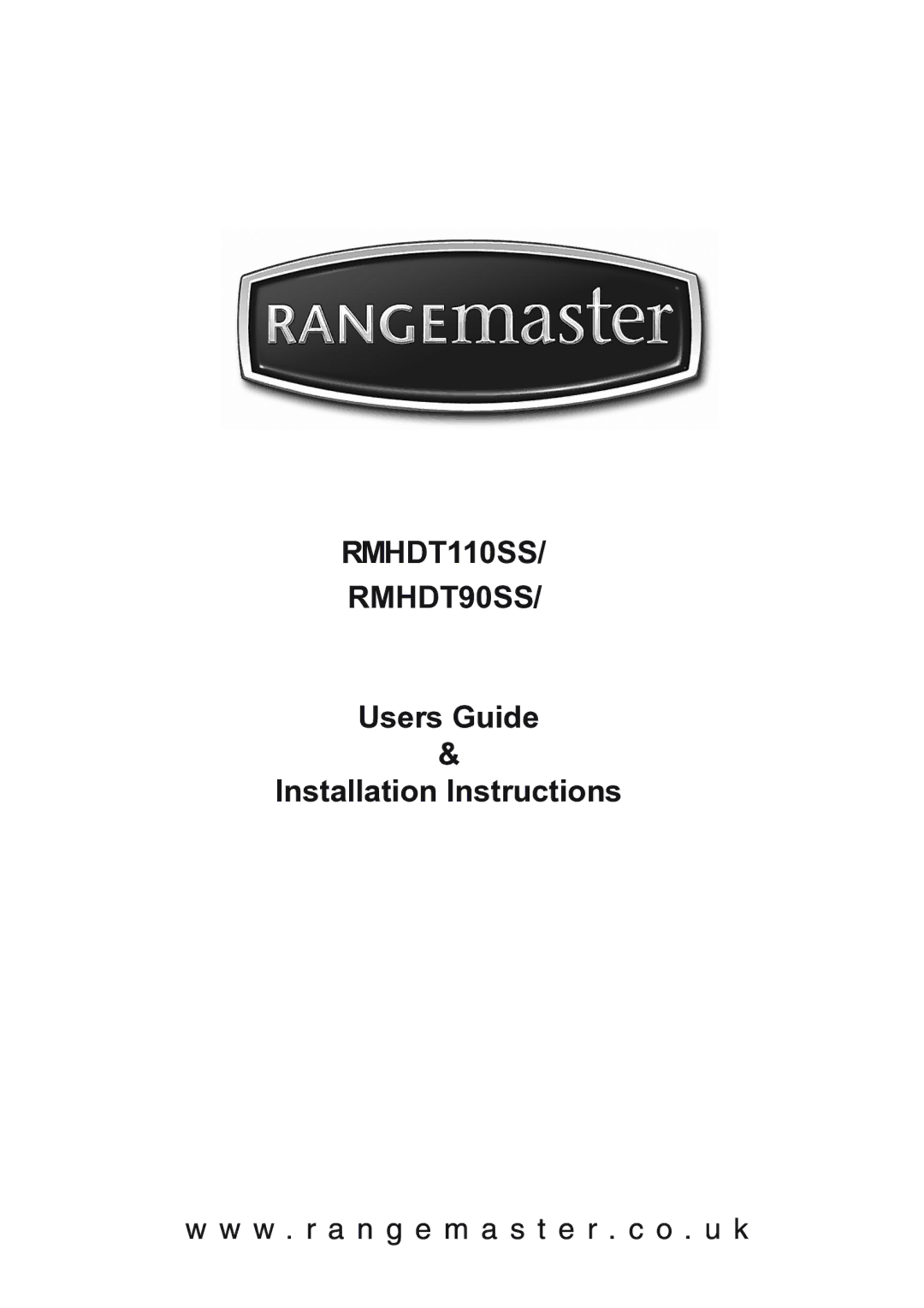 Rangemaster installation instructions RMHDT110SS RMHDT90SS 