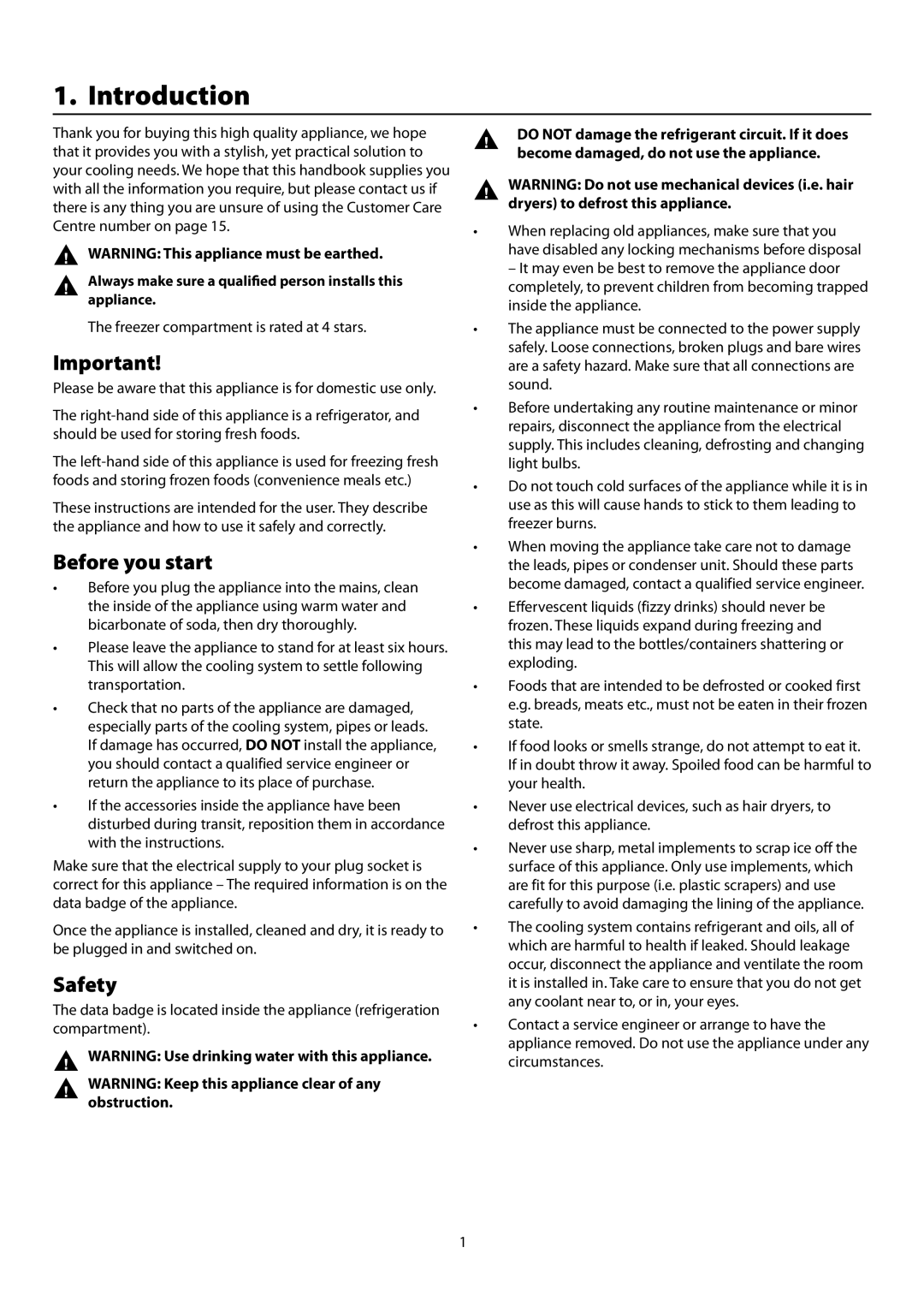 Rangemaster SxS 661 manual Introduction, Before you start, Safety 