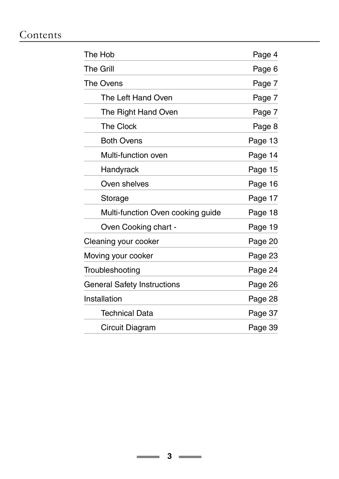 Rangemaster U105510-01 manual Contents 