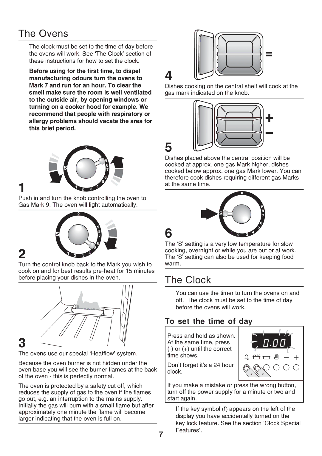 Rangemaster U106140-05 manual Ovens, Clock, To set the time of day 