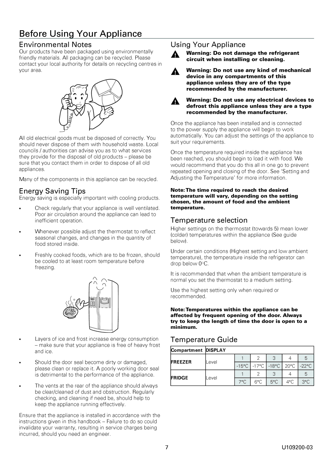 Rangemaster U109200-03 manual Before Using Your Appliance 