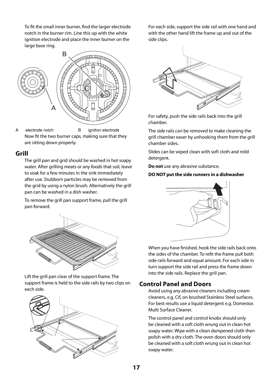 Rangemaster U109300 - 01 manual Grill, Control Panel and Doors 