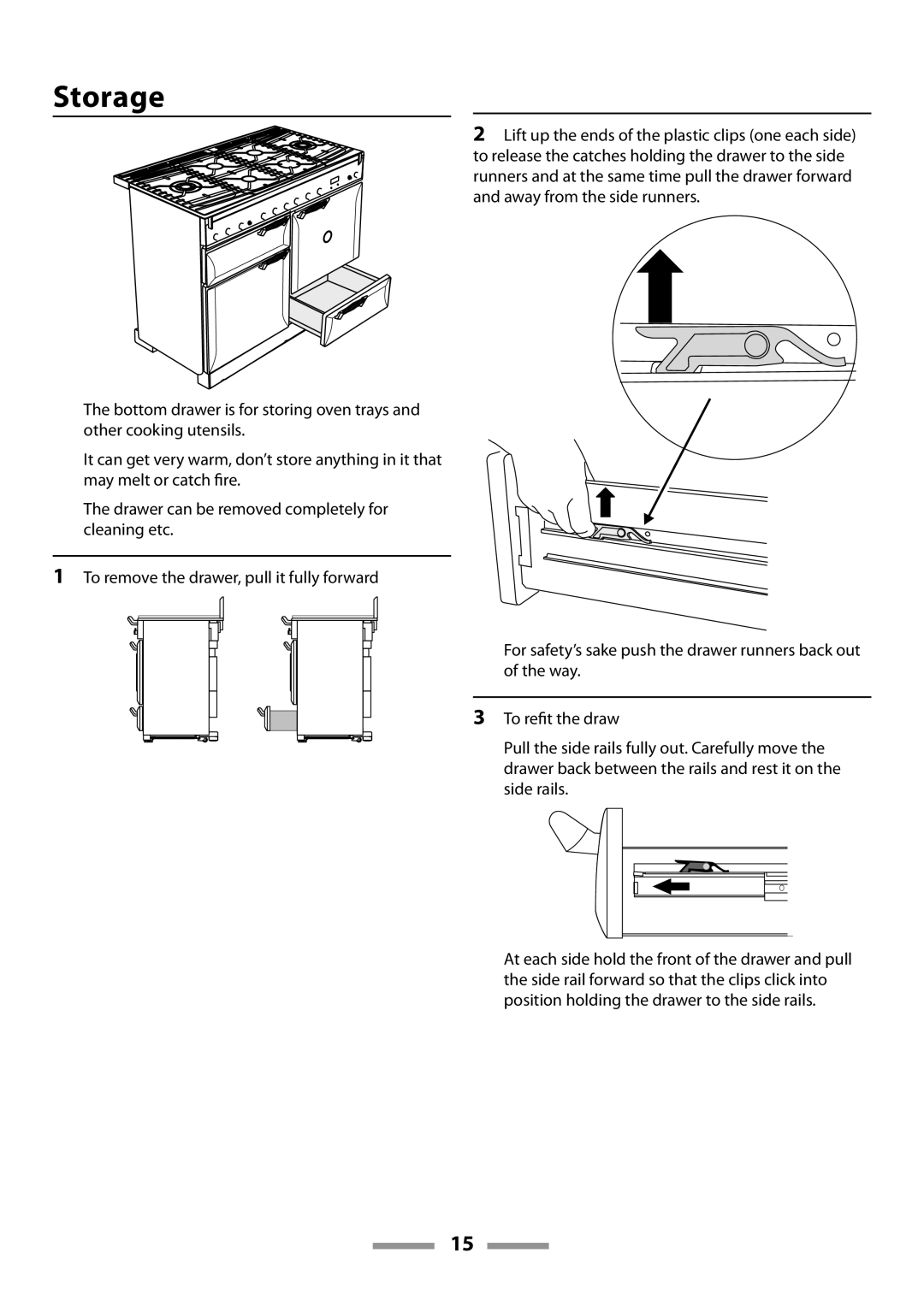 Rangemaster U109600-02 manual Storage 