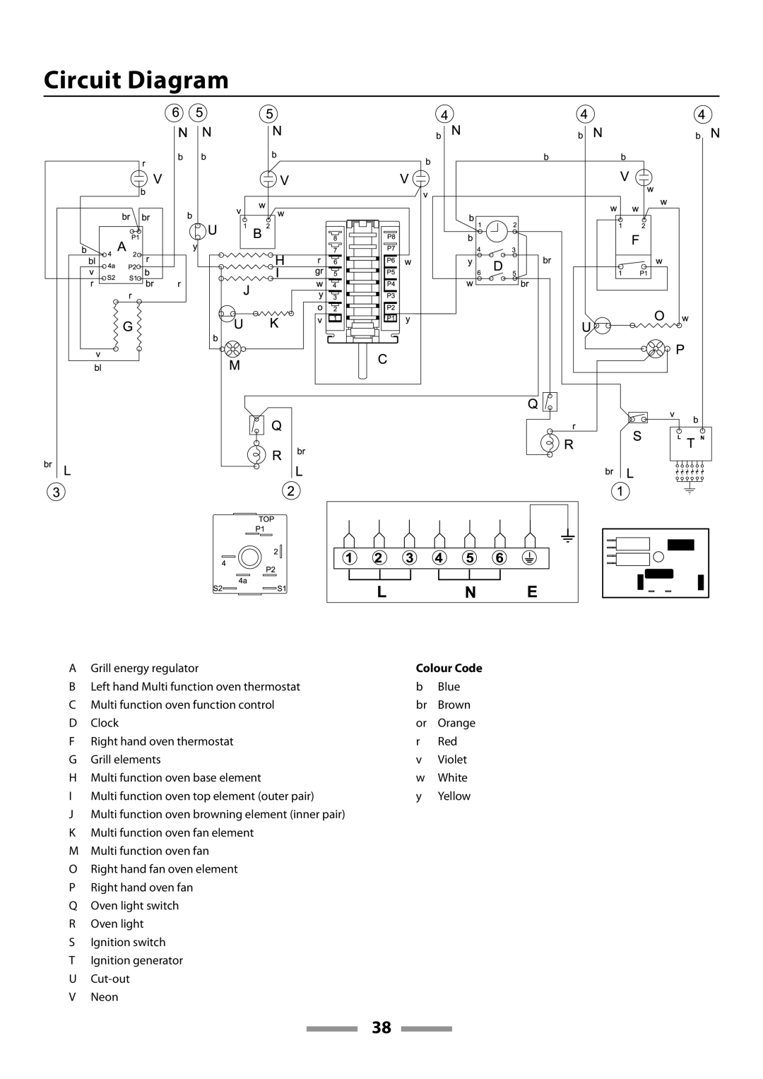 Rangemaster U109600-02 manual Circuit Diagram 