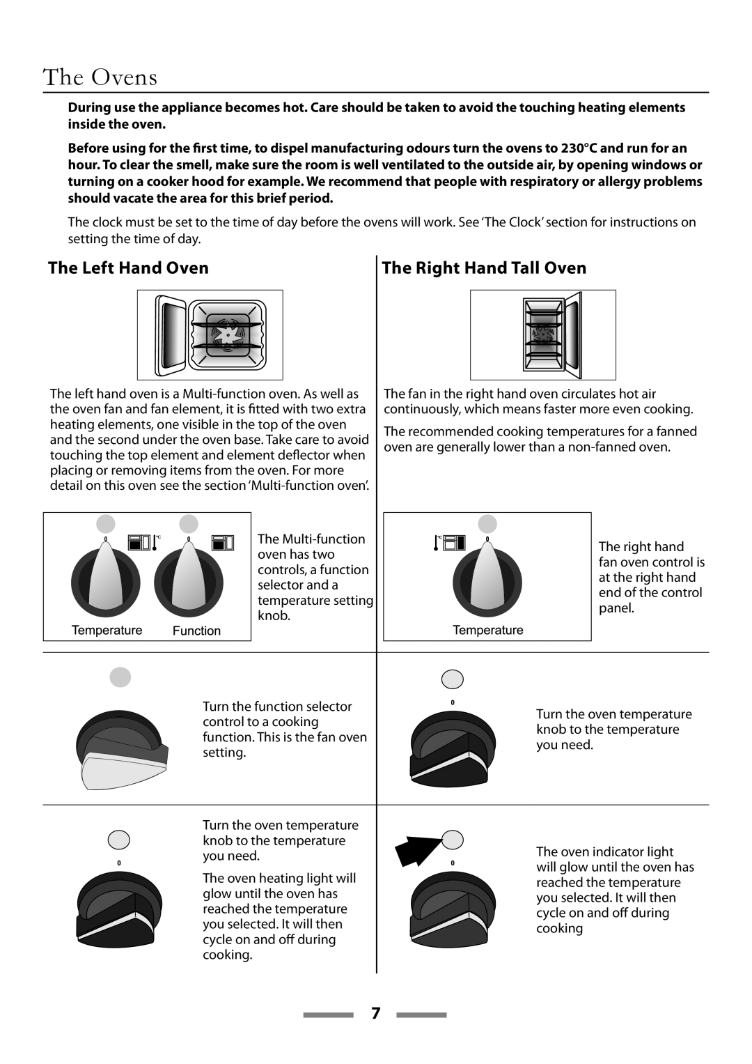 Rangemaster U109650-02 manual Ovens, Left Hand Oven Right Hand Tall Oven 