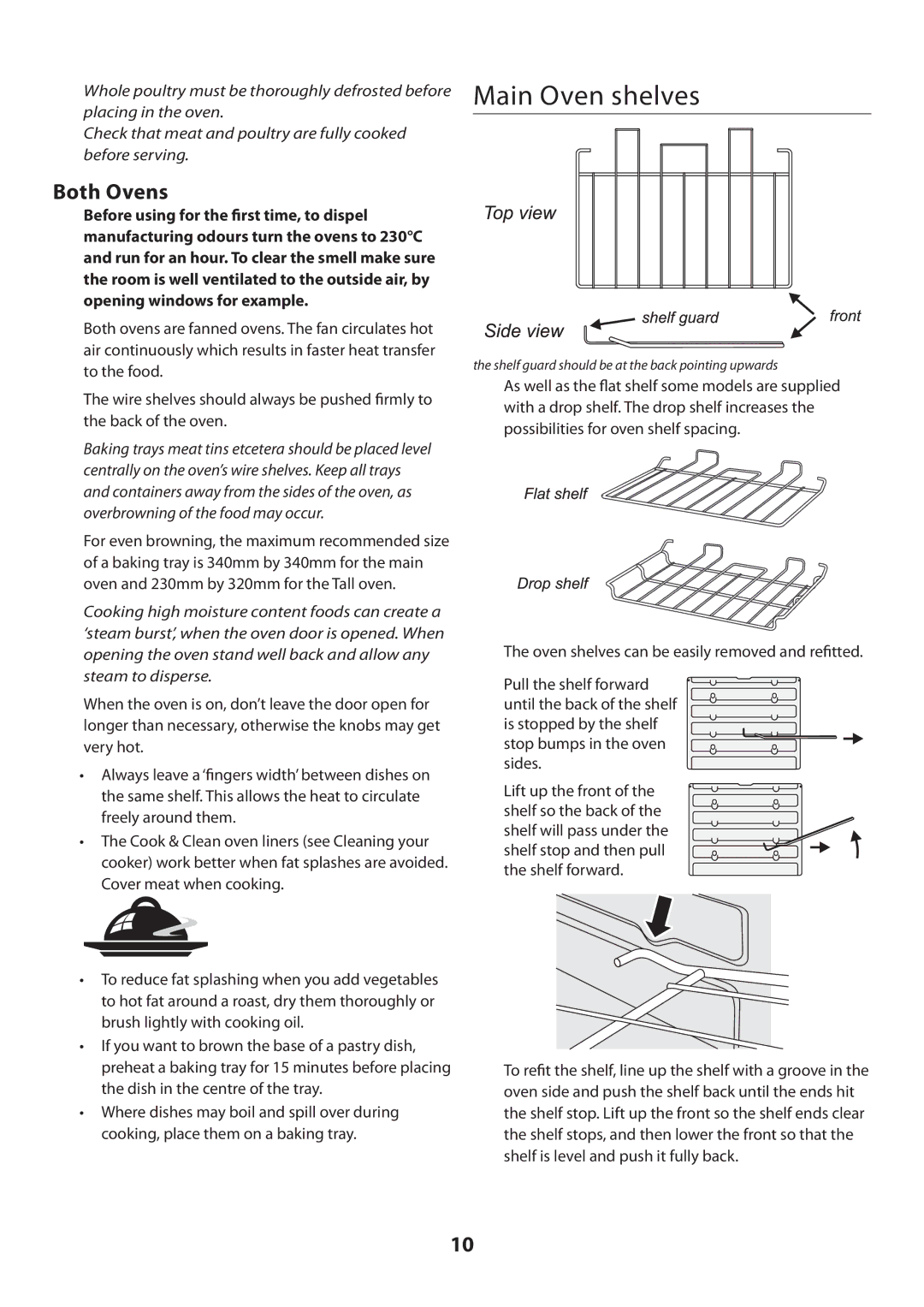 Rangemaster U109720 - 01 manual Main Oven shelves, Both Ovens 