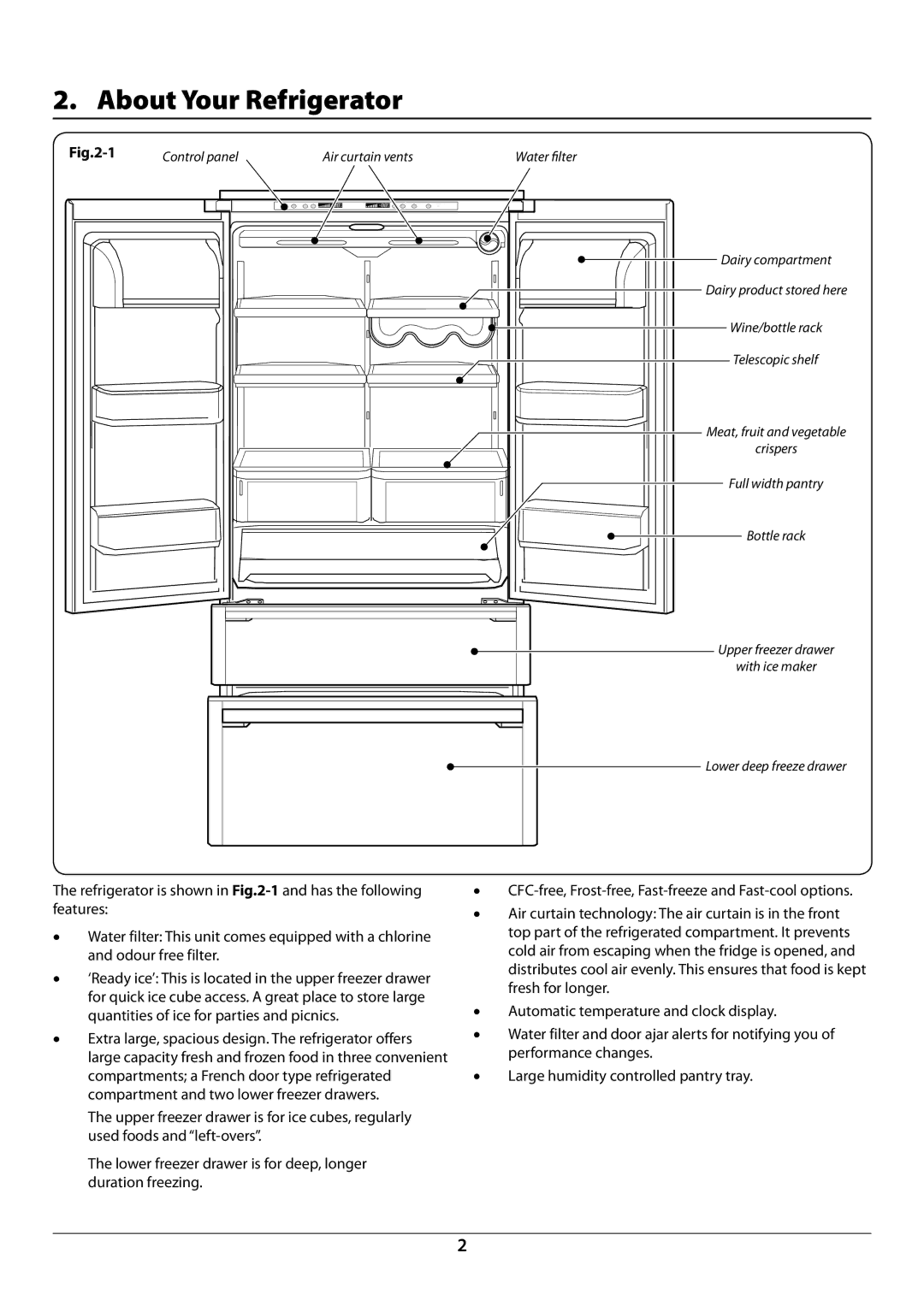 Rangemaster U109923 - 05 manual About Your Refrigerator 