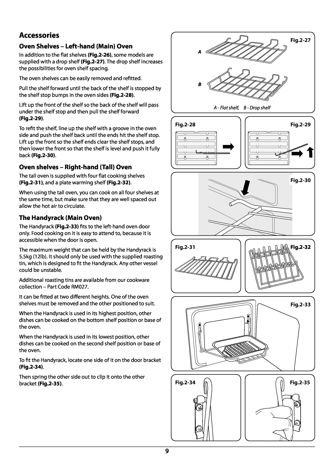 Rangemaster U109941 - 02 Accessories, Oven Shelves - Left-hand Main Oven, Oven shelves - Right-hand Tall Oven, 27, 28, 30 