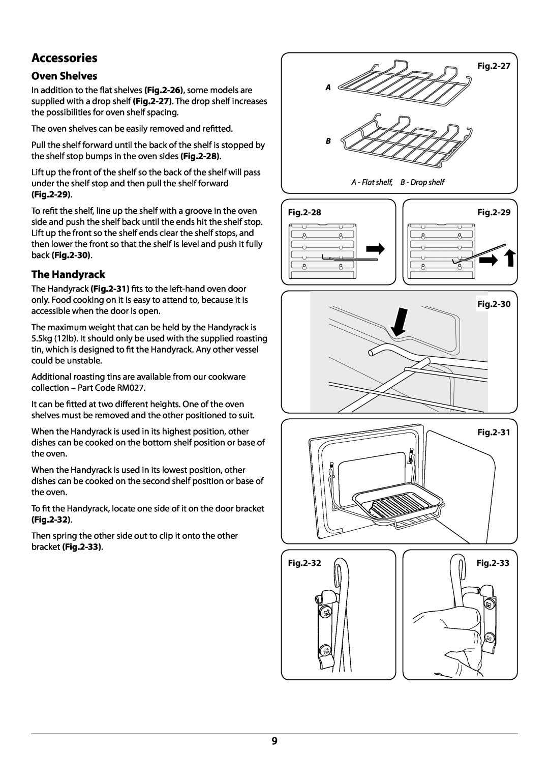 Rangemaster U109948 - 04 manual Accessories, Oven Shelves, The Handyrack 