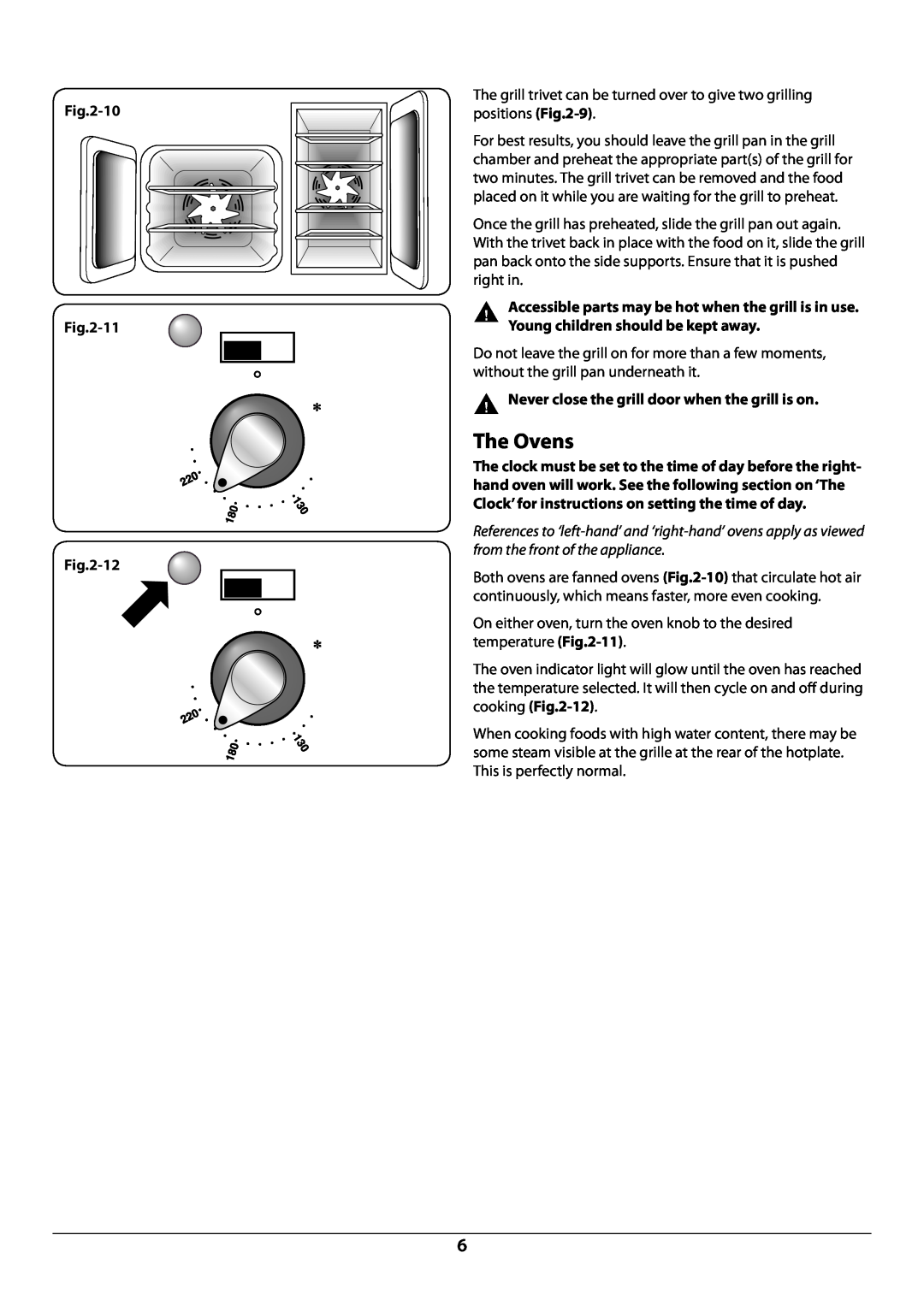Rangemaster U109952 - 02 manual The Ovens, ArtNo.240-0002 Toledo oven control, ArtNo.240-0003 Toledo oven control 
