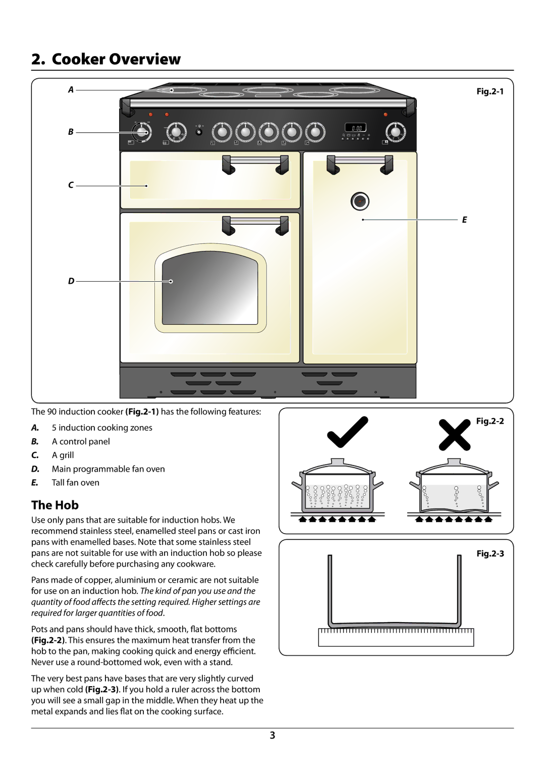 Rangemaster U109976 - 02 manual Cooker Overview, Hob 